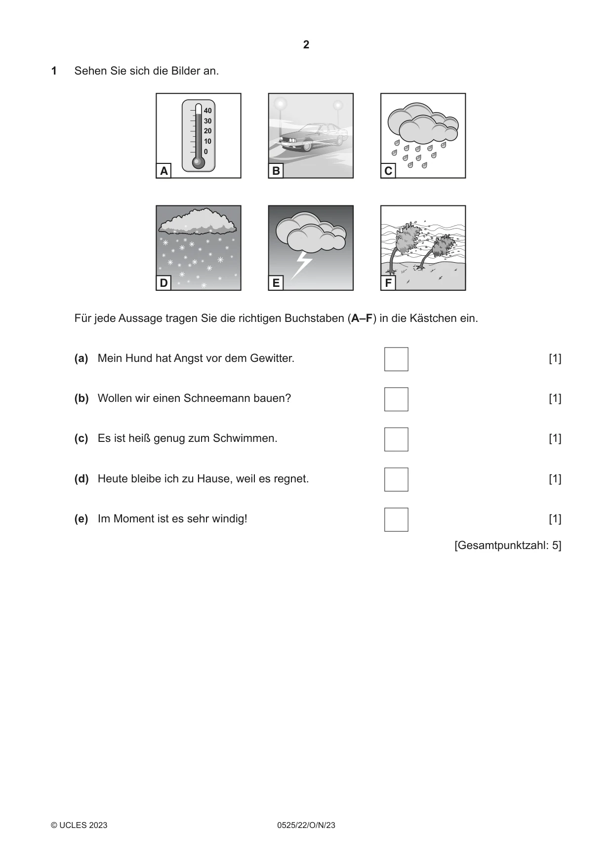 Cambridge IGCSE German - Foreign Language 0525 2023 Oct/Nov Paper 2 · Variant 2 question paper, page 2 of 12