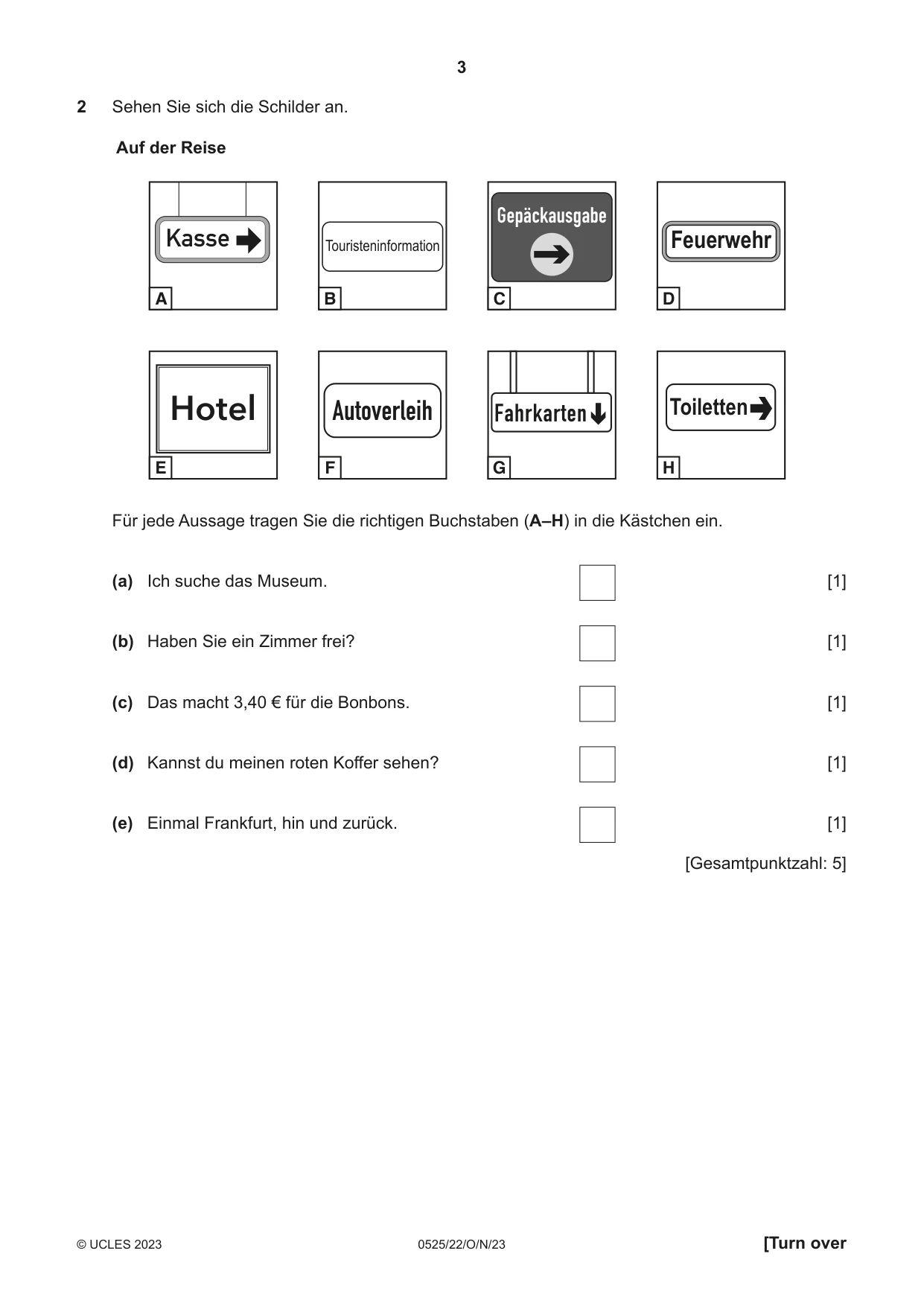 Cambridge IGCSE German - Foreign Language 0525 2023 Oct/Nov Paper 2 · Variant 2 question paper, page 3 of 12