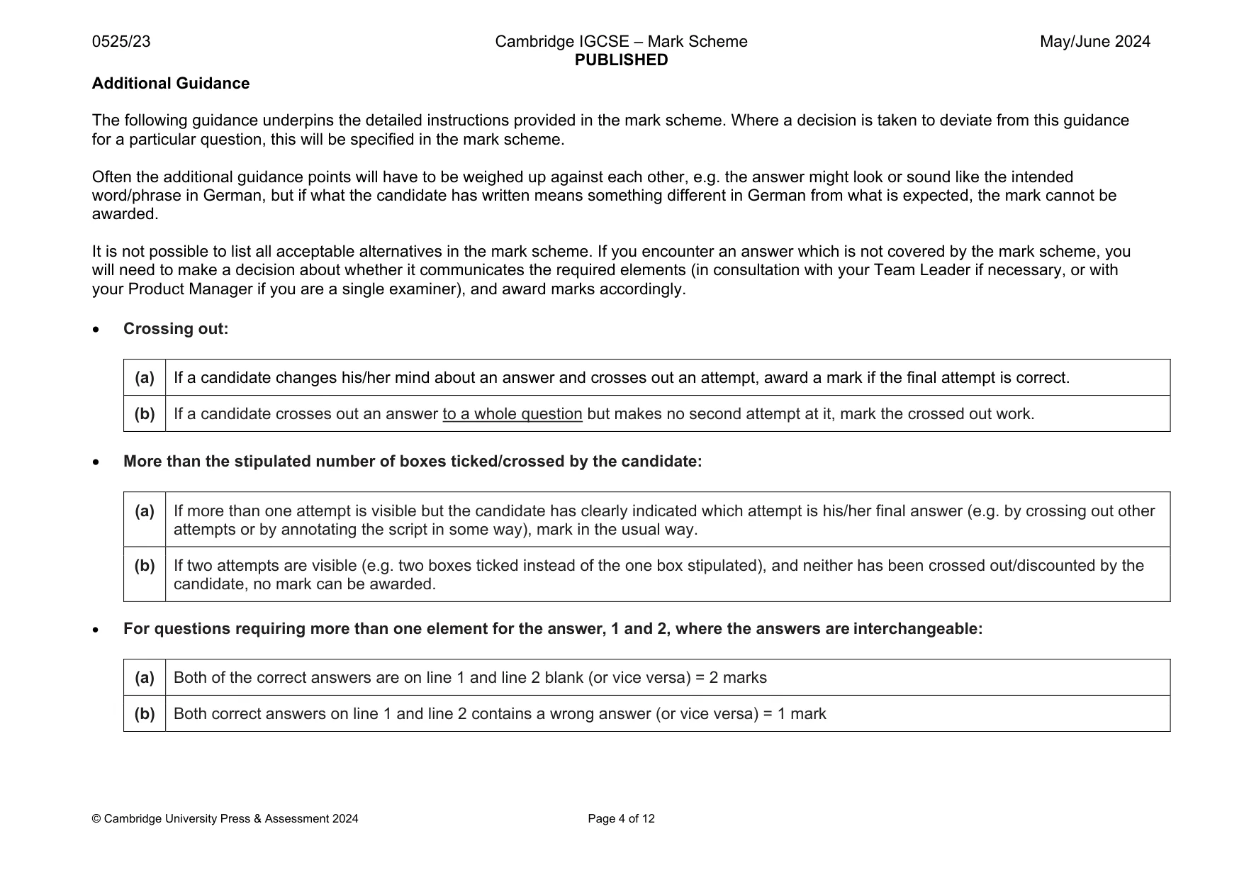 Mark scheme, page 4 of 12