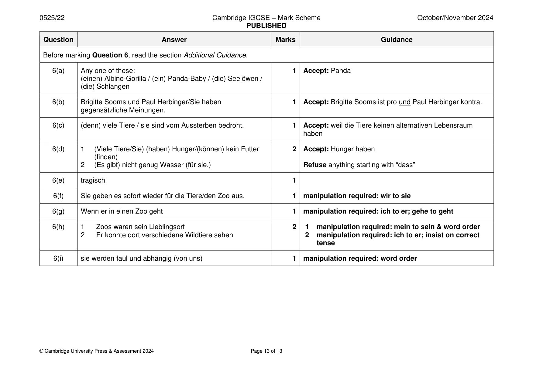 Mark scheme, page 13 of 13