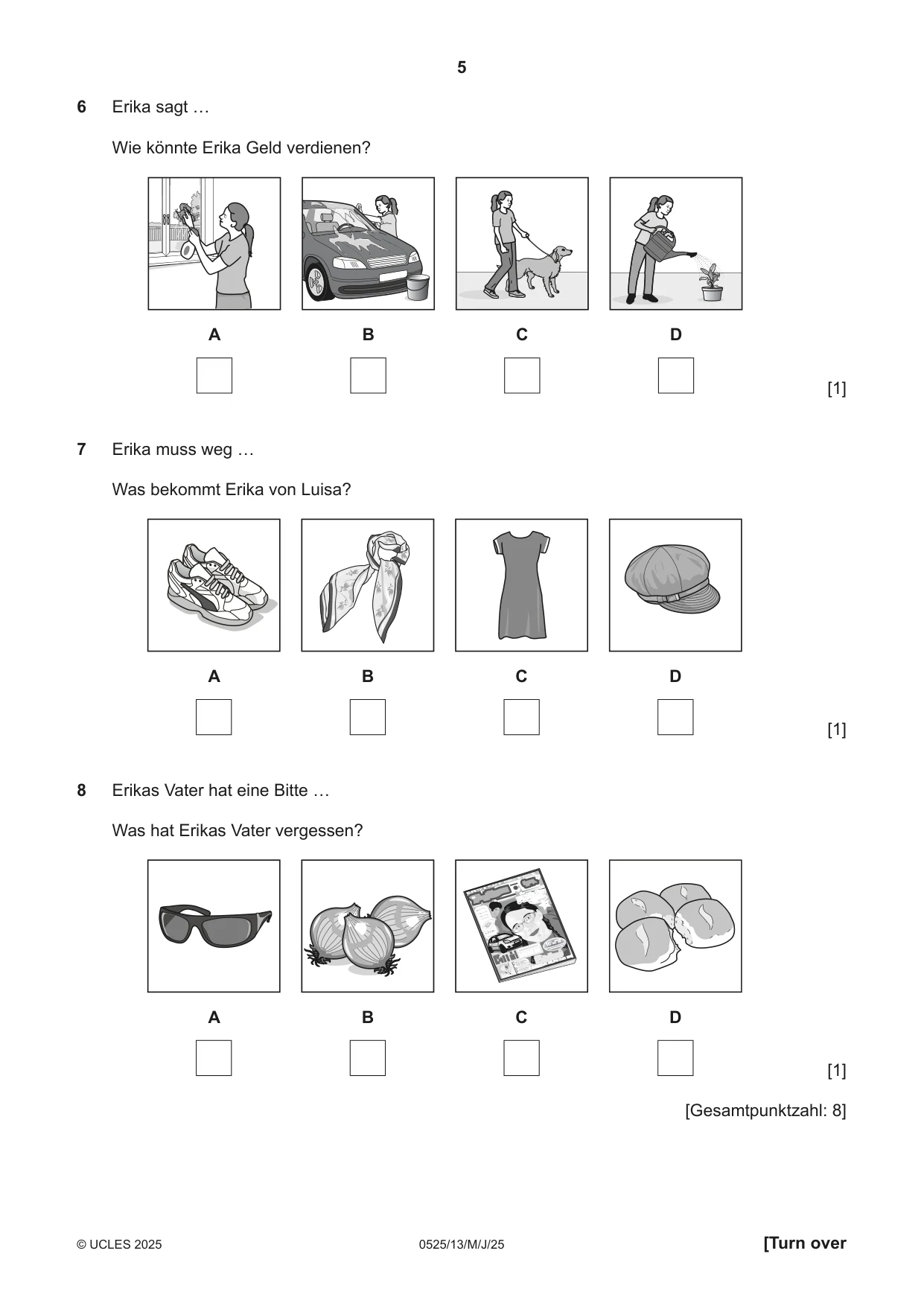 Cambridge IGCSE German - Foreign Language 0525 2025 May/June Paper 1 · Variant 3 question paper, page 5 of 16
