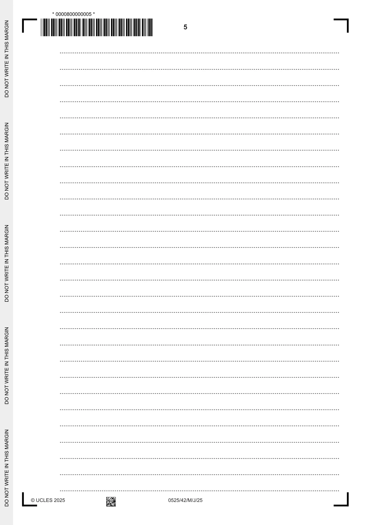 Cambridge IGCSE German - Foreign Language 0525 2025 May/June Paper 4 · Variant 2 question paper, page 5 of 8