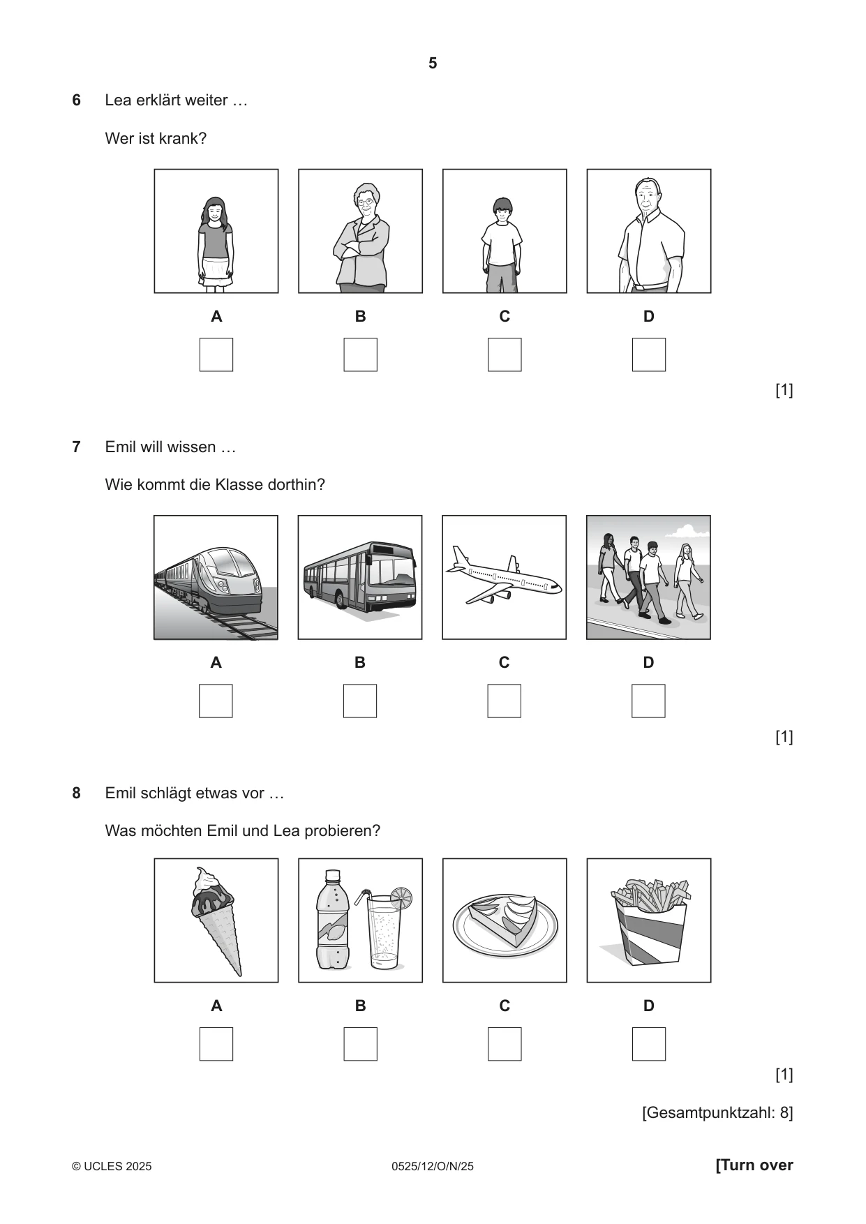 Cambridge IGCSE German - Foreign Language 0525 2025 Oct/Nov Paper 1 · Variant 2 question paper, page 5 of 16