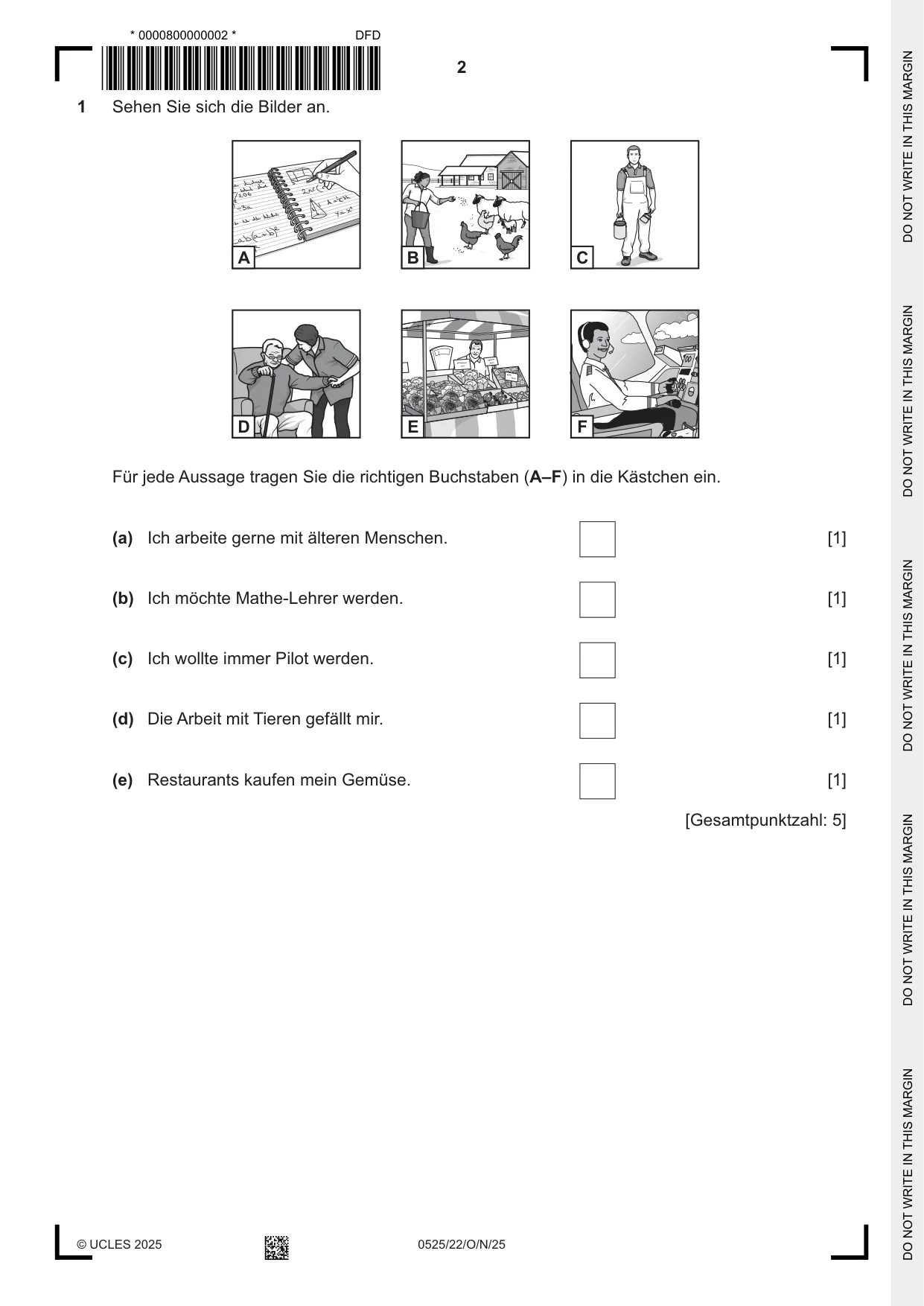 Cambridge IGCSE German - Foreign Language 0525 2025 Oct/Nov Paper 2 · Variant 2 question paper, page 2 of 12