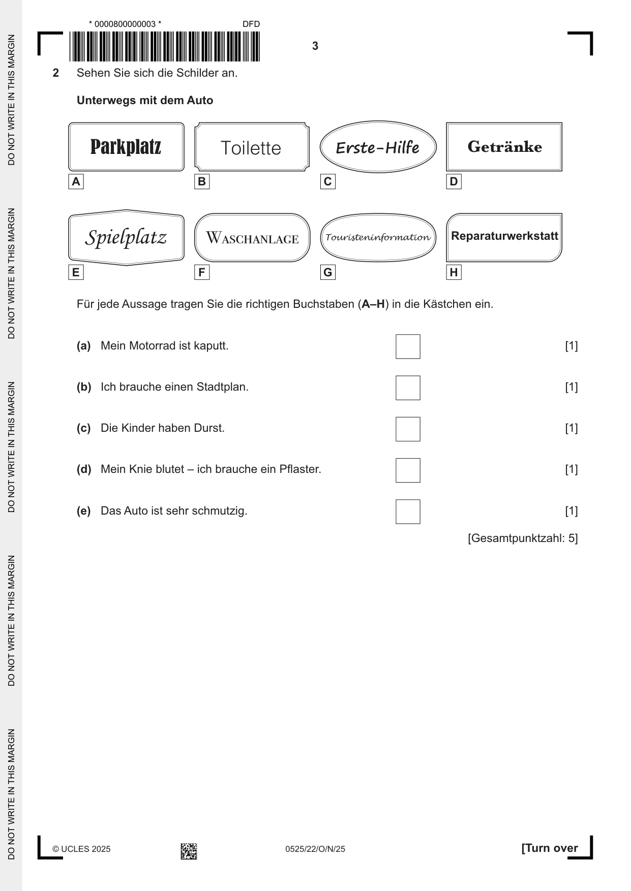 Cambridge IGCSE German - Foreign Language 0525 2025 Oct/Nov Paper 2 · Variant 2 question paper, page 3 of 12