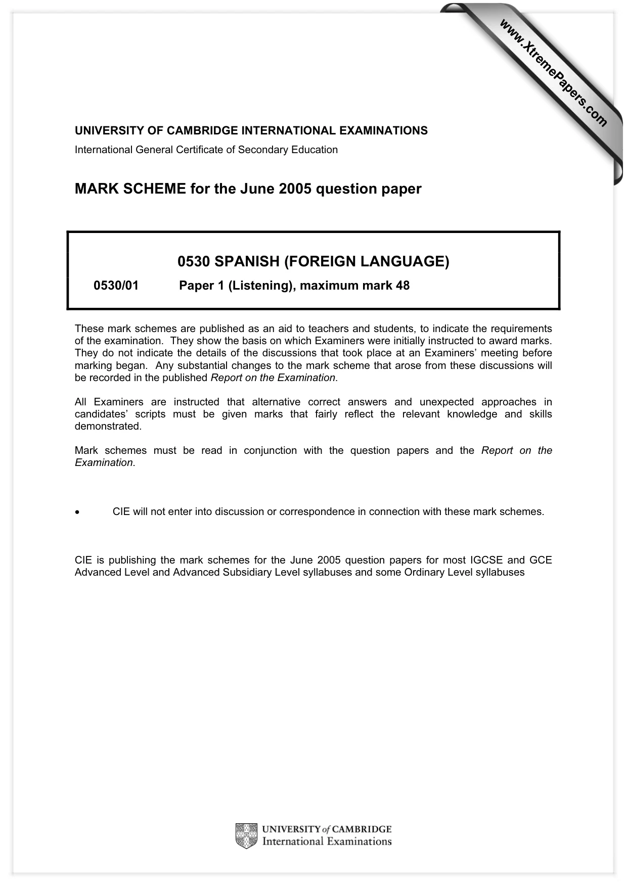Mark scheme, page 1 of 5