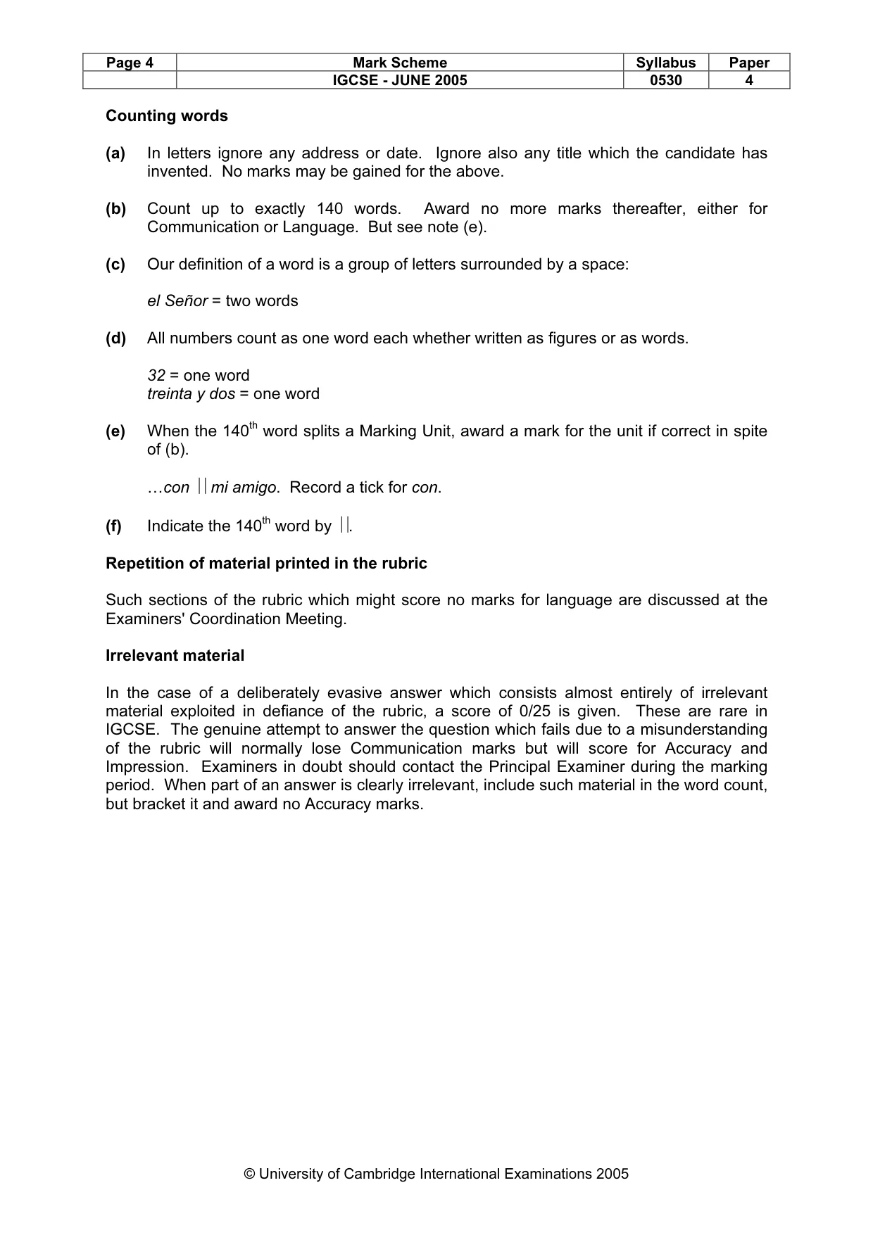 Mark scheme, page 4 of 15