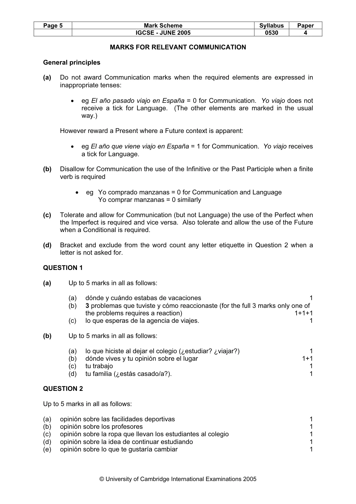 Mark scheme, page 5 of 15