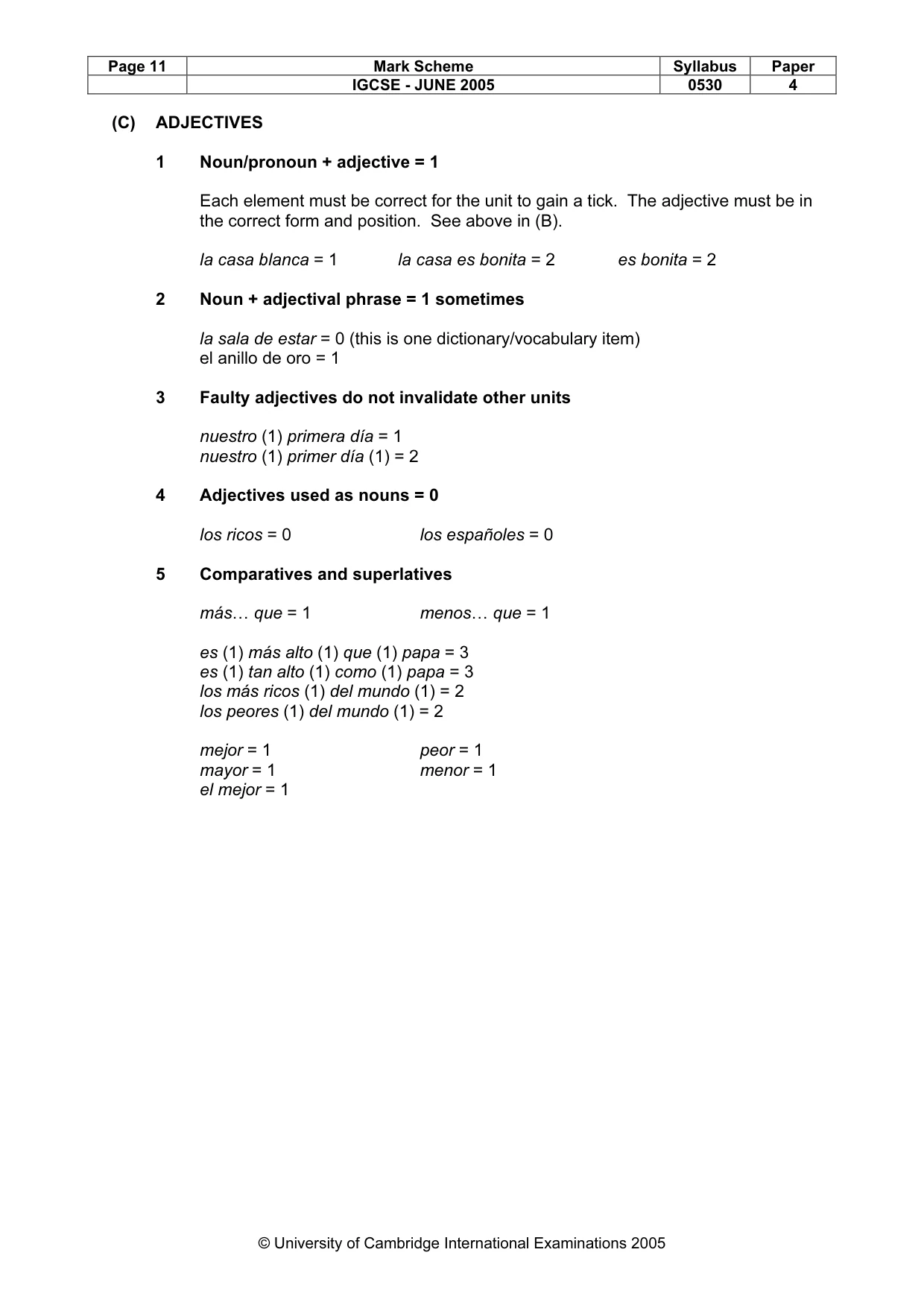 Mark scheme, page 11 of 15