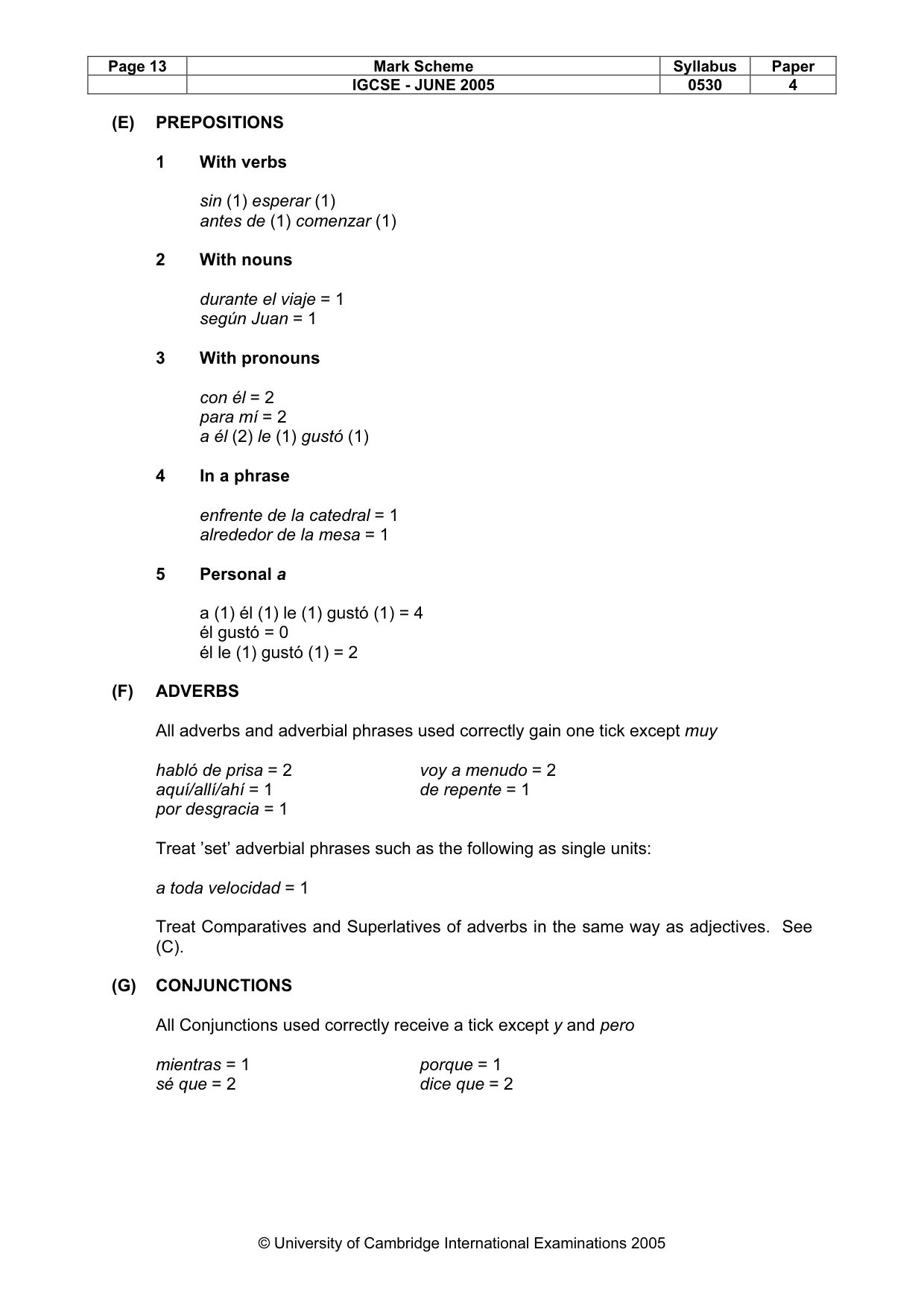 Mark scheme, page 13 of 15