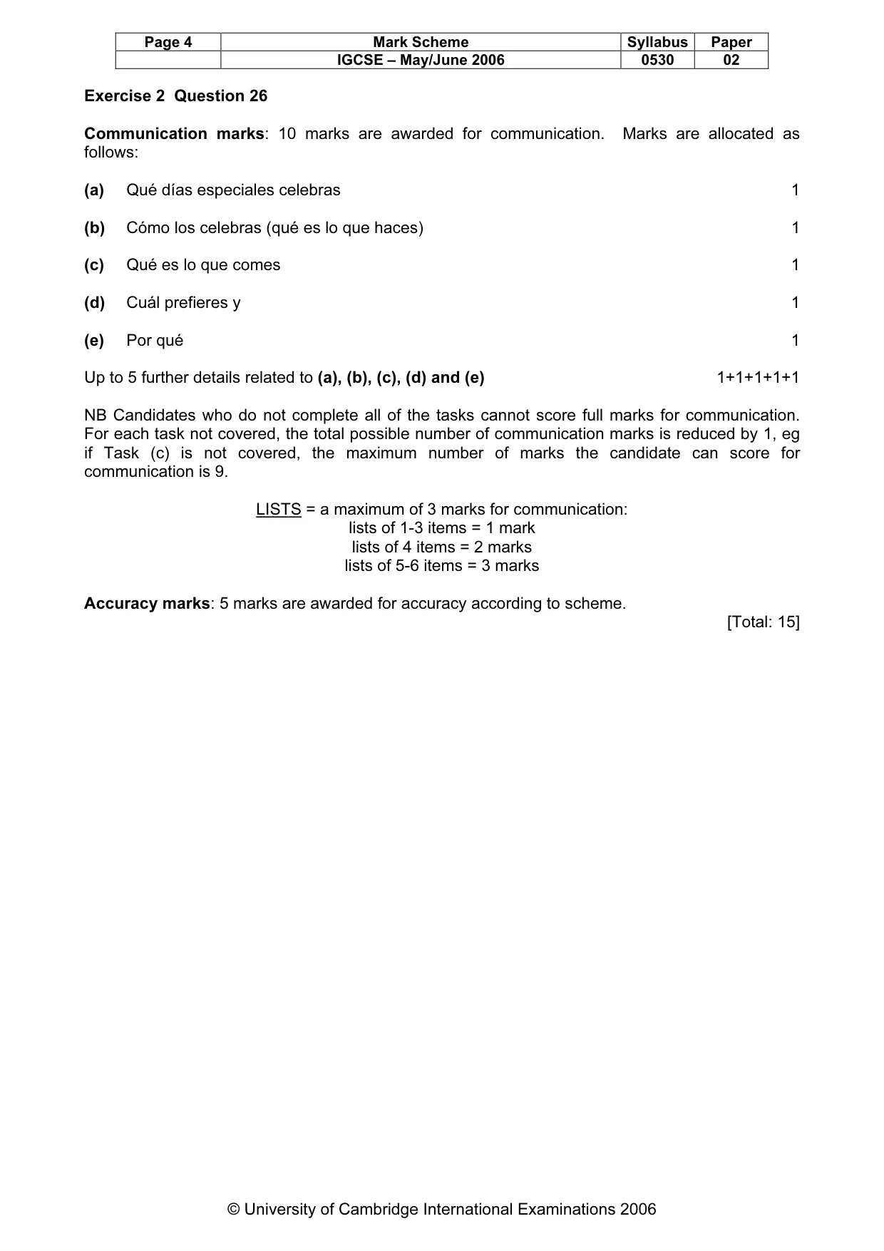 Mark scheme, page 5 of 18