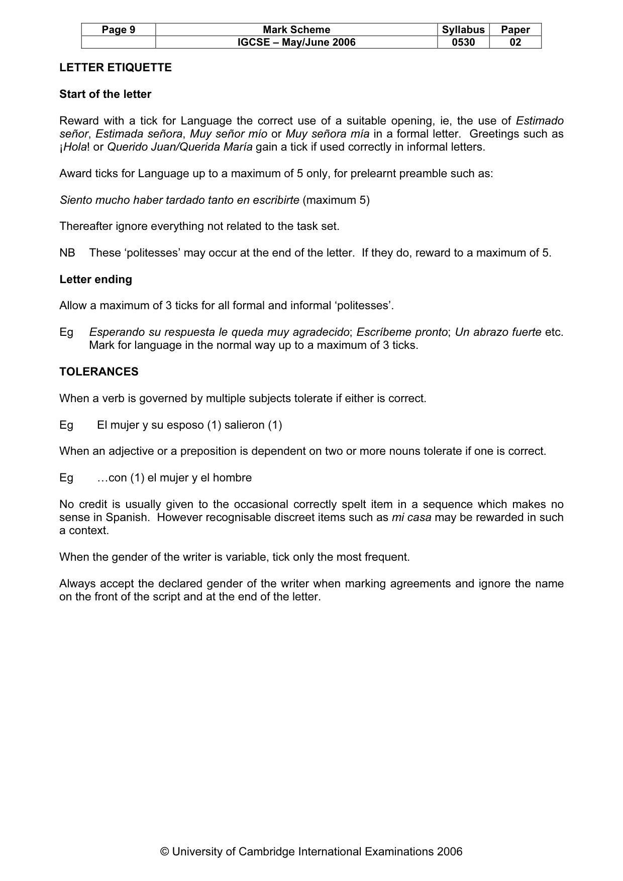 Mark scheme, page 10 of 18