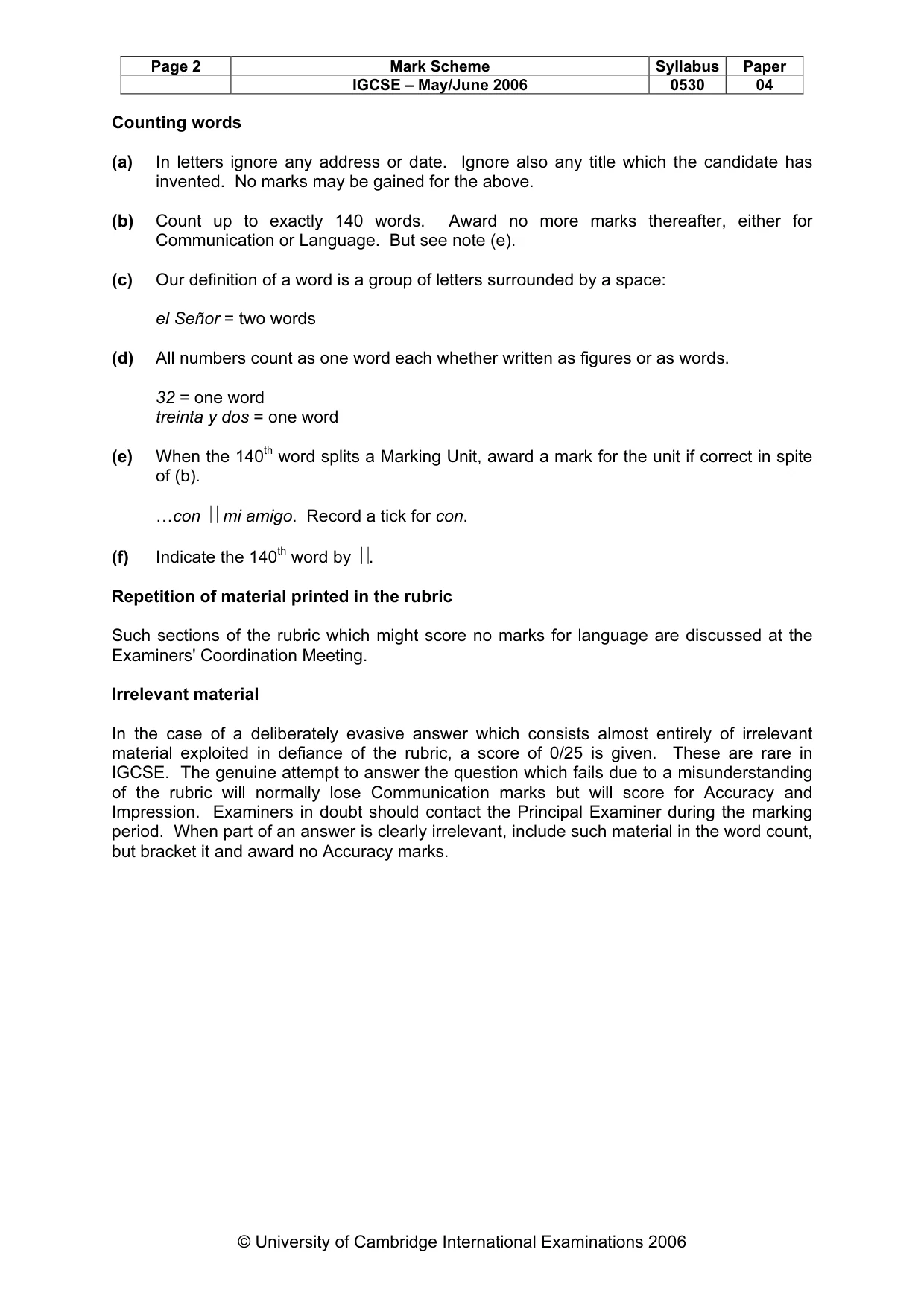 Mark scheme, page 3 of 15