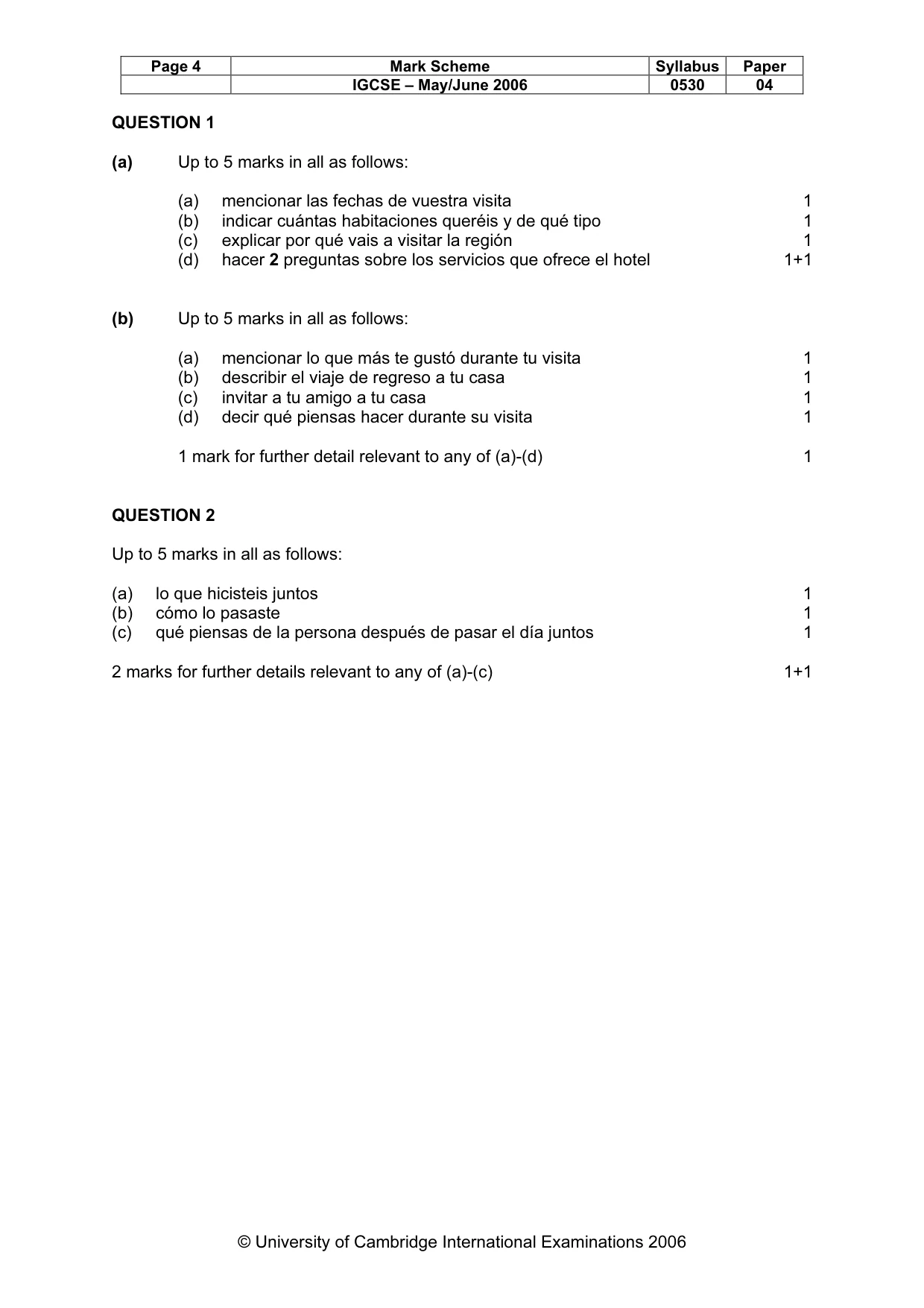 Mark scheme, page 5 of 15