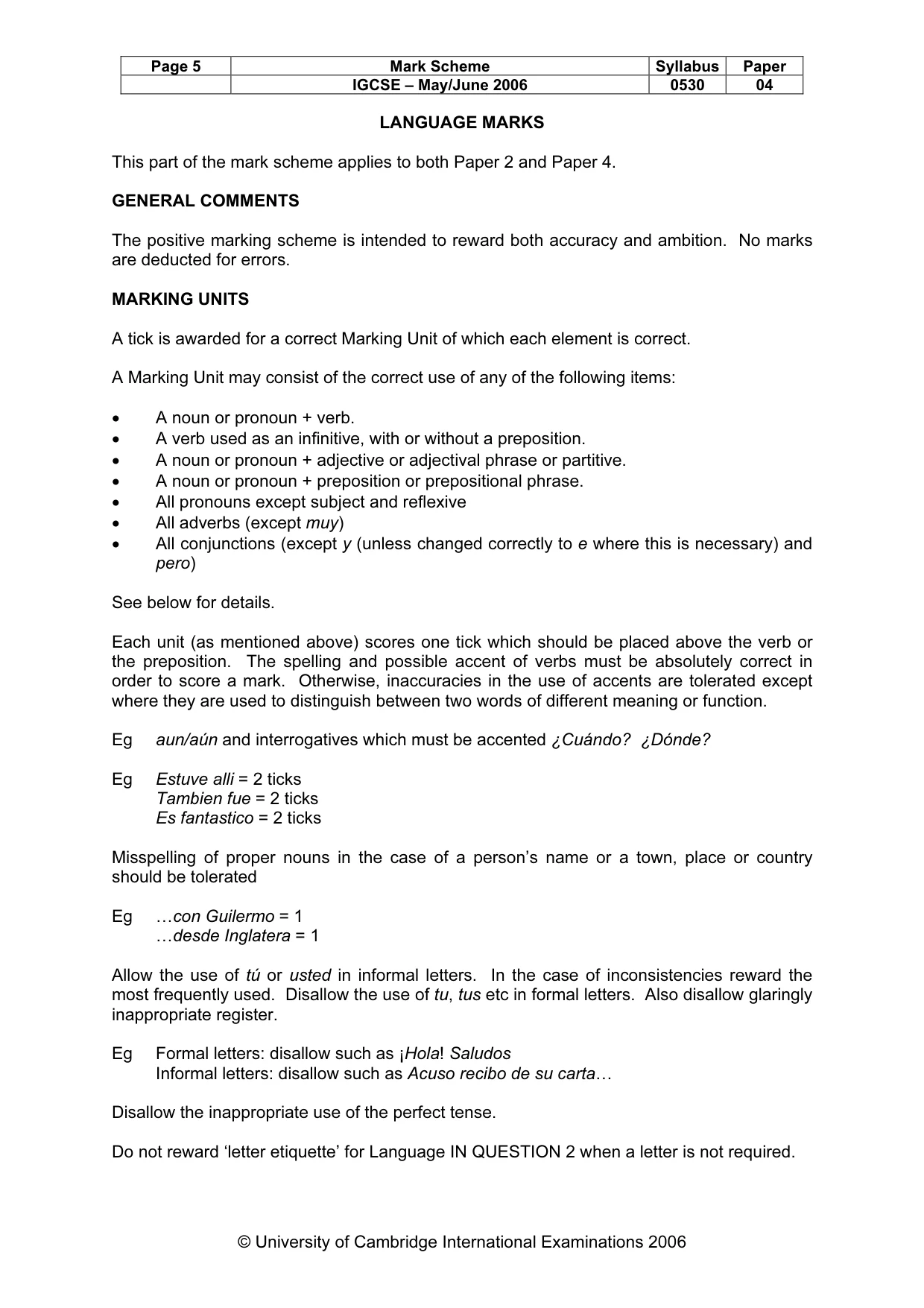 Mark scheme, page 6 of 15