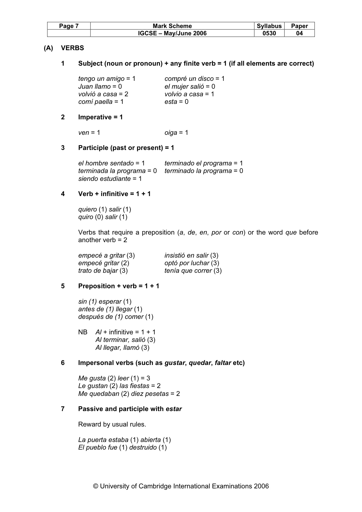 Mark scheme, page 8 of 15