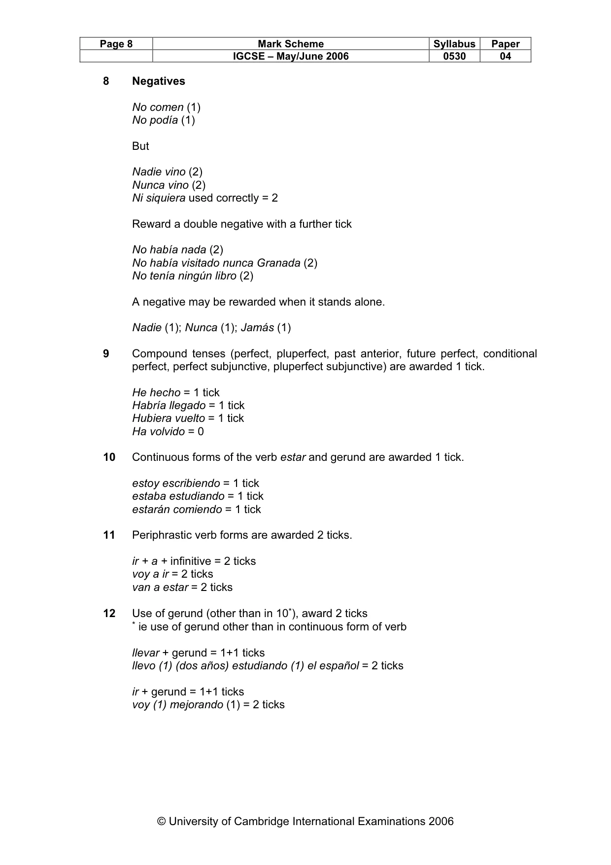Mark scheme, page 9 of 15