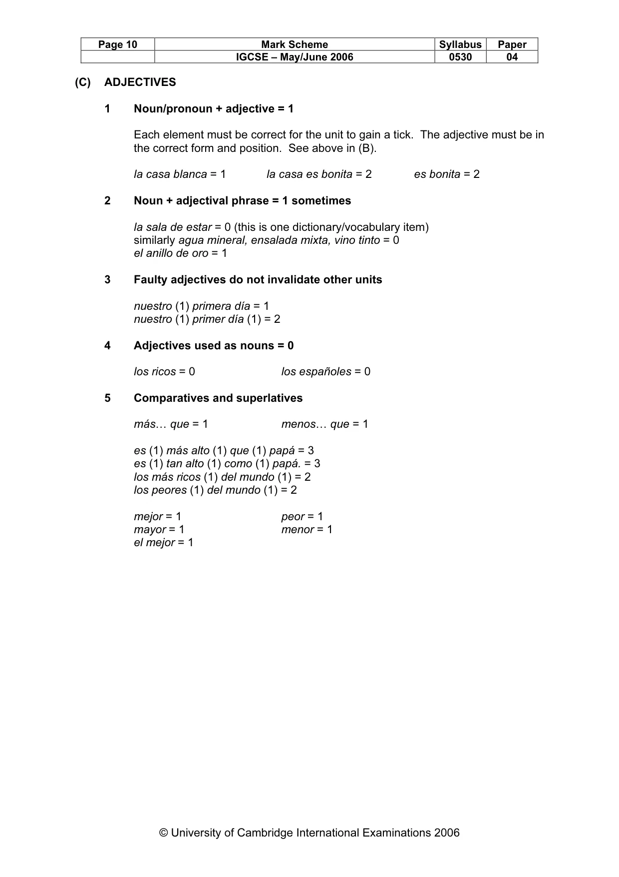 Mark scheme, page 11 of 15