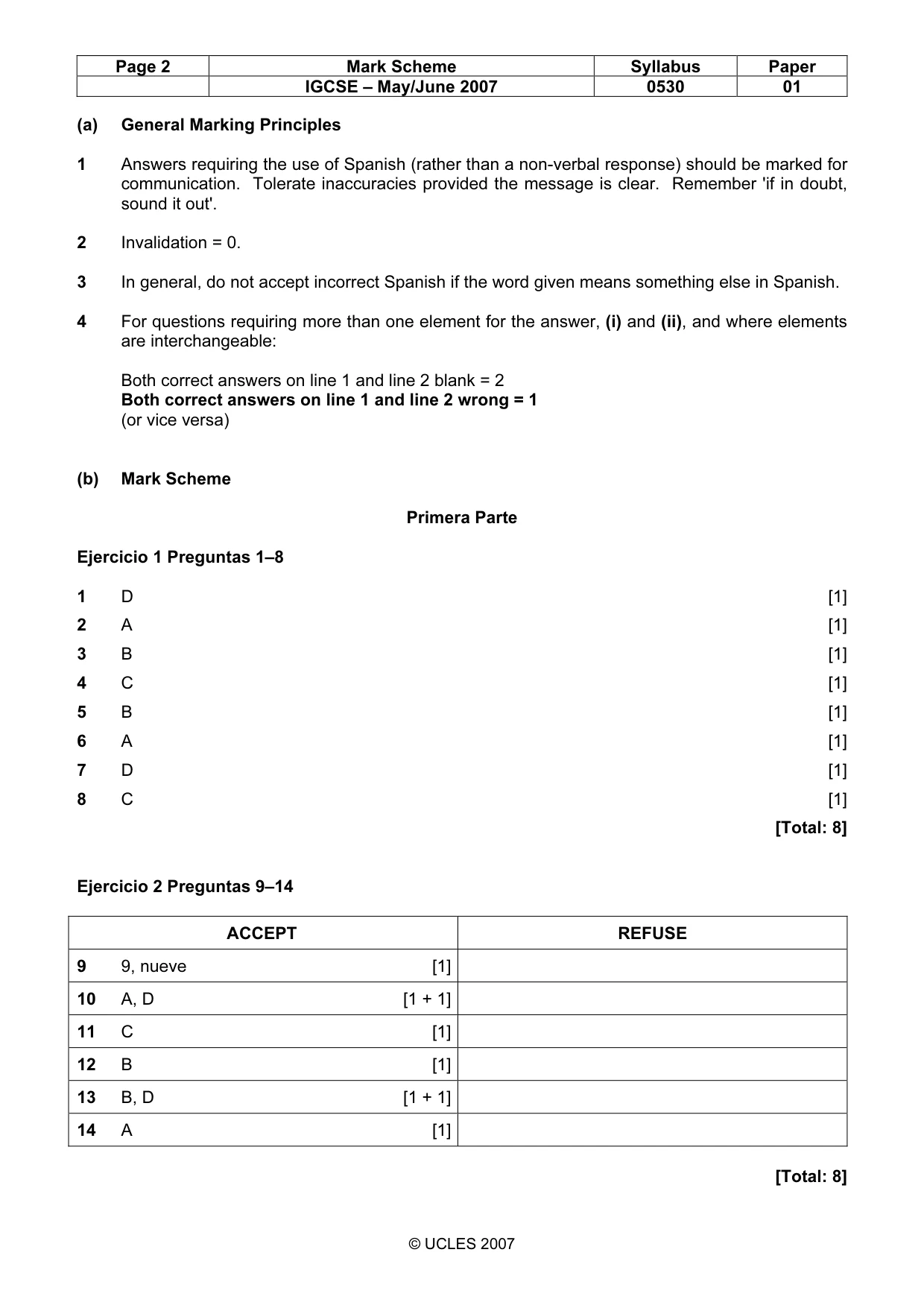 Mark scheme, page 2 of 6