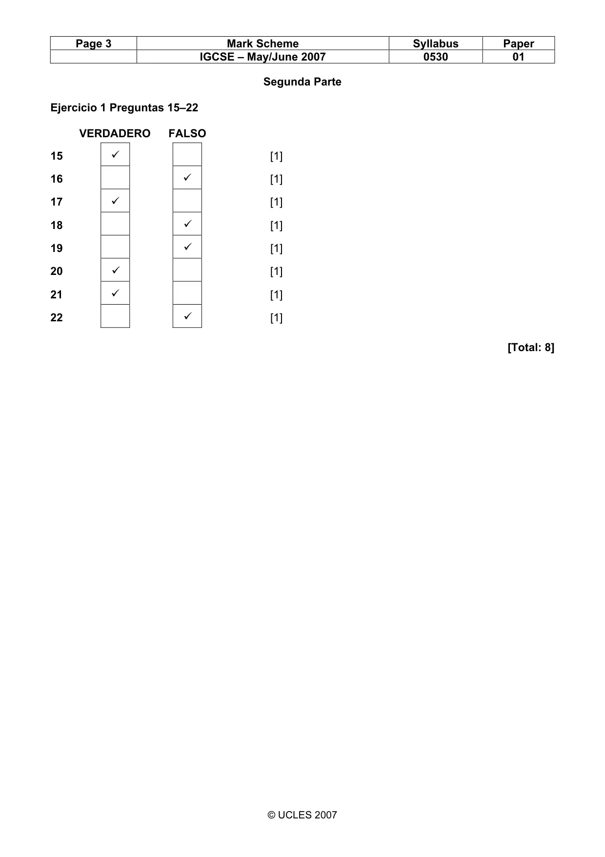 Mark scheme, page 3 of 6