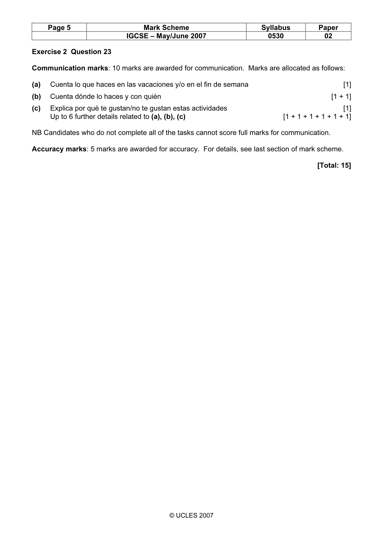 Mark scheme, page 5 of 20
