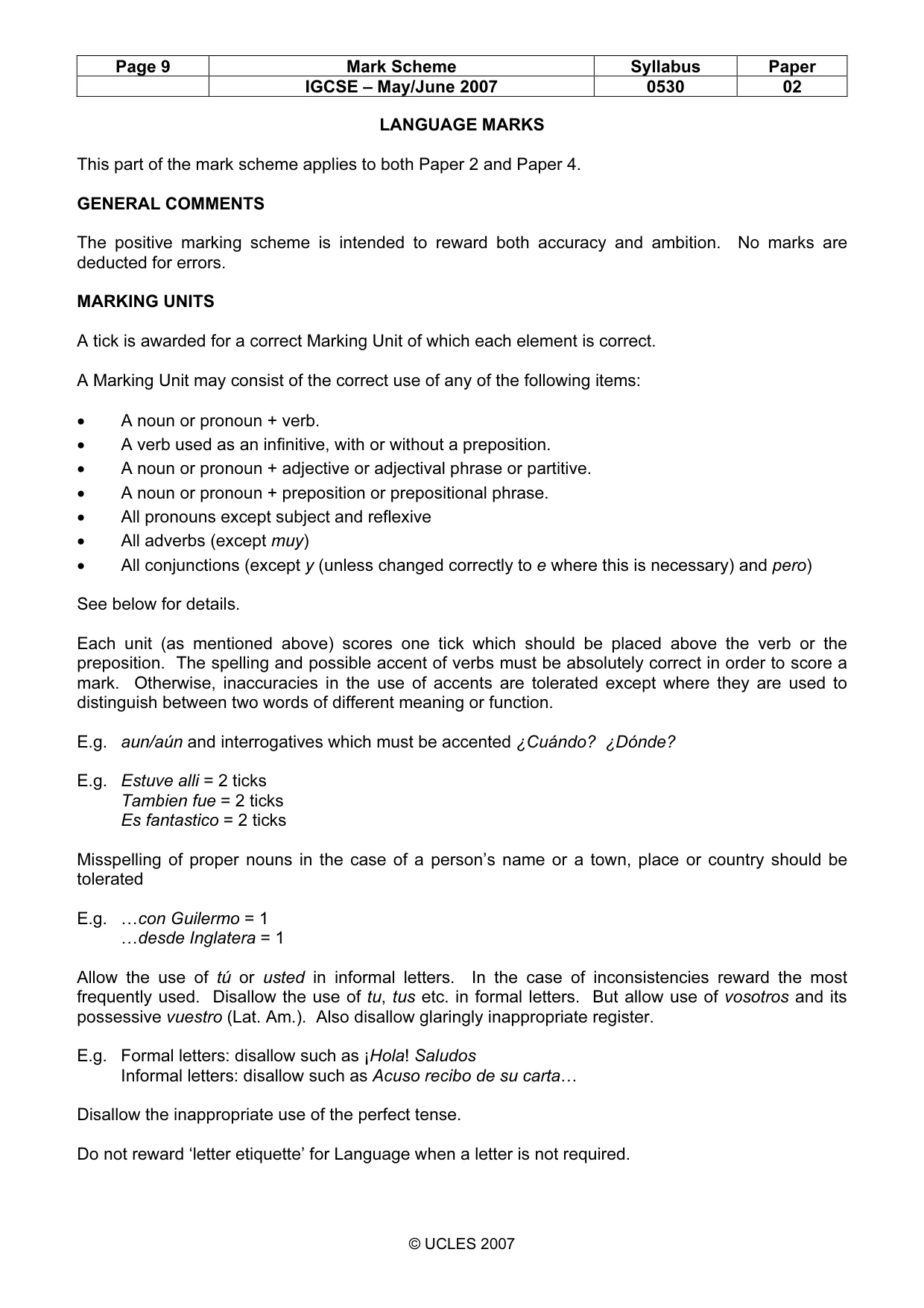 Mark scheme, page 9 of 20