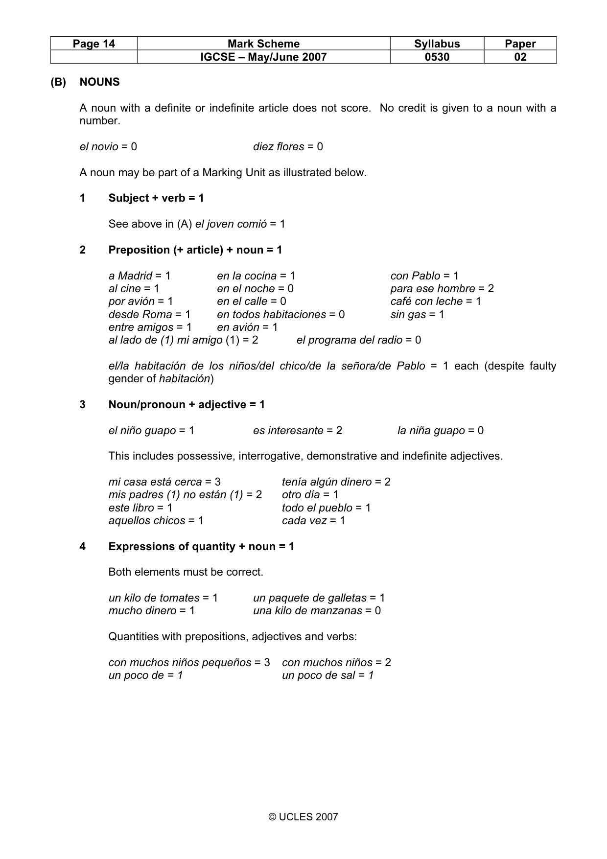 Mark scheme, page 14 of 20