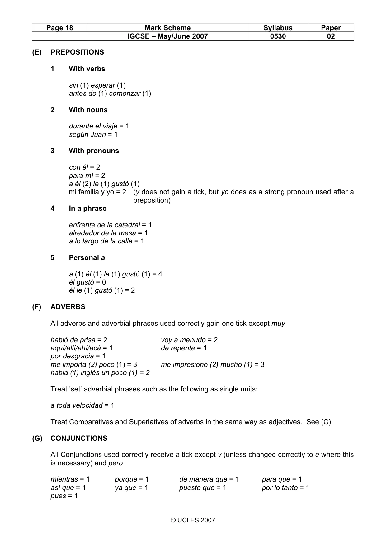 Mark scheme, page 18 of 20