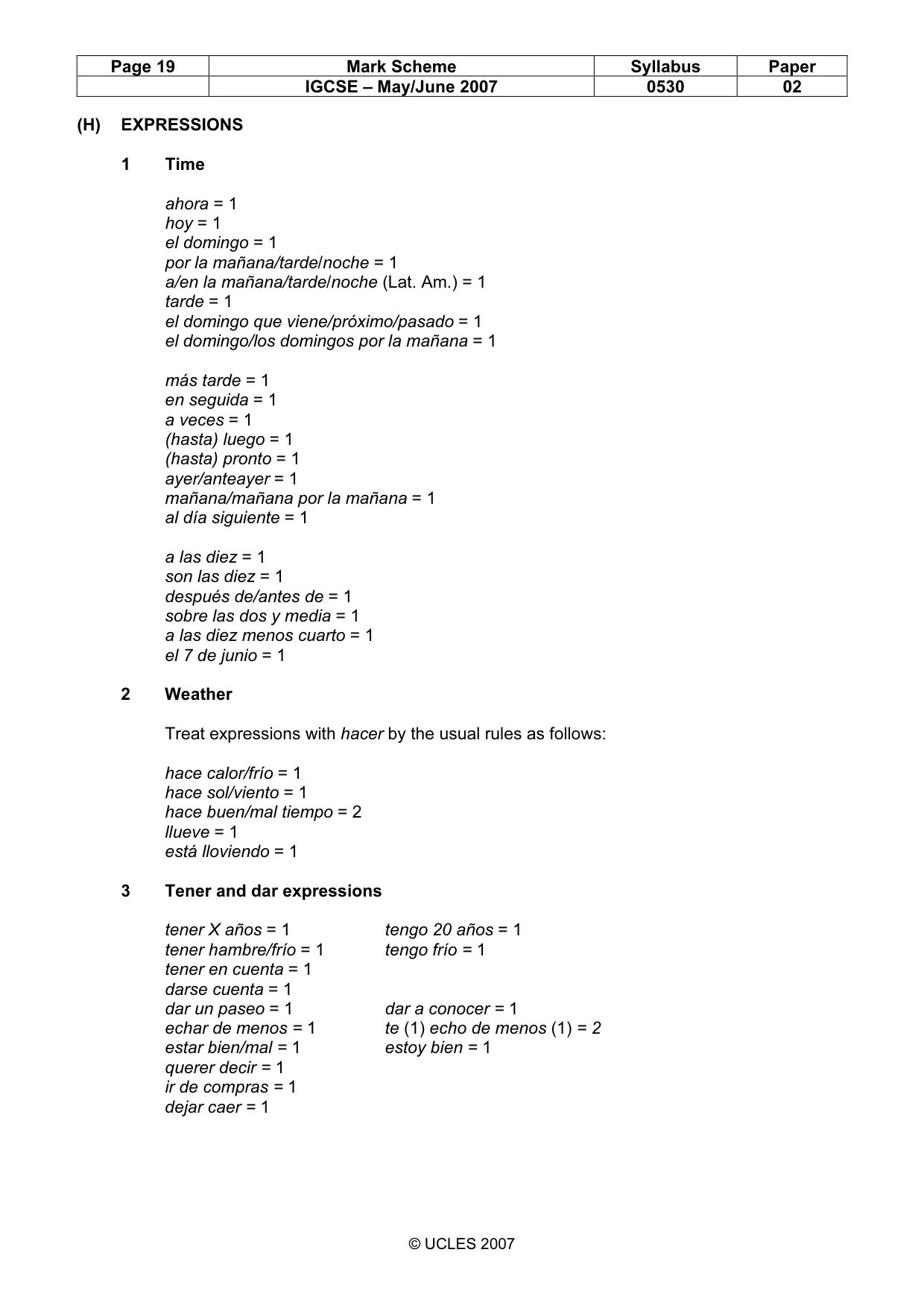 Mark scheme, page 19 of 20