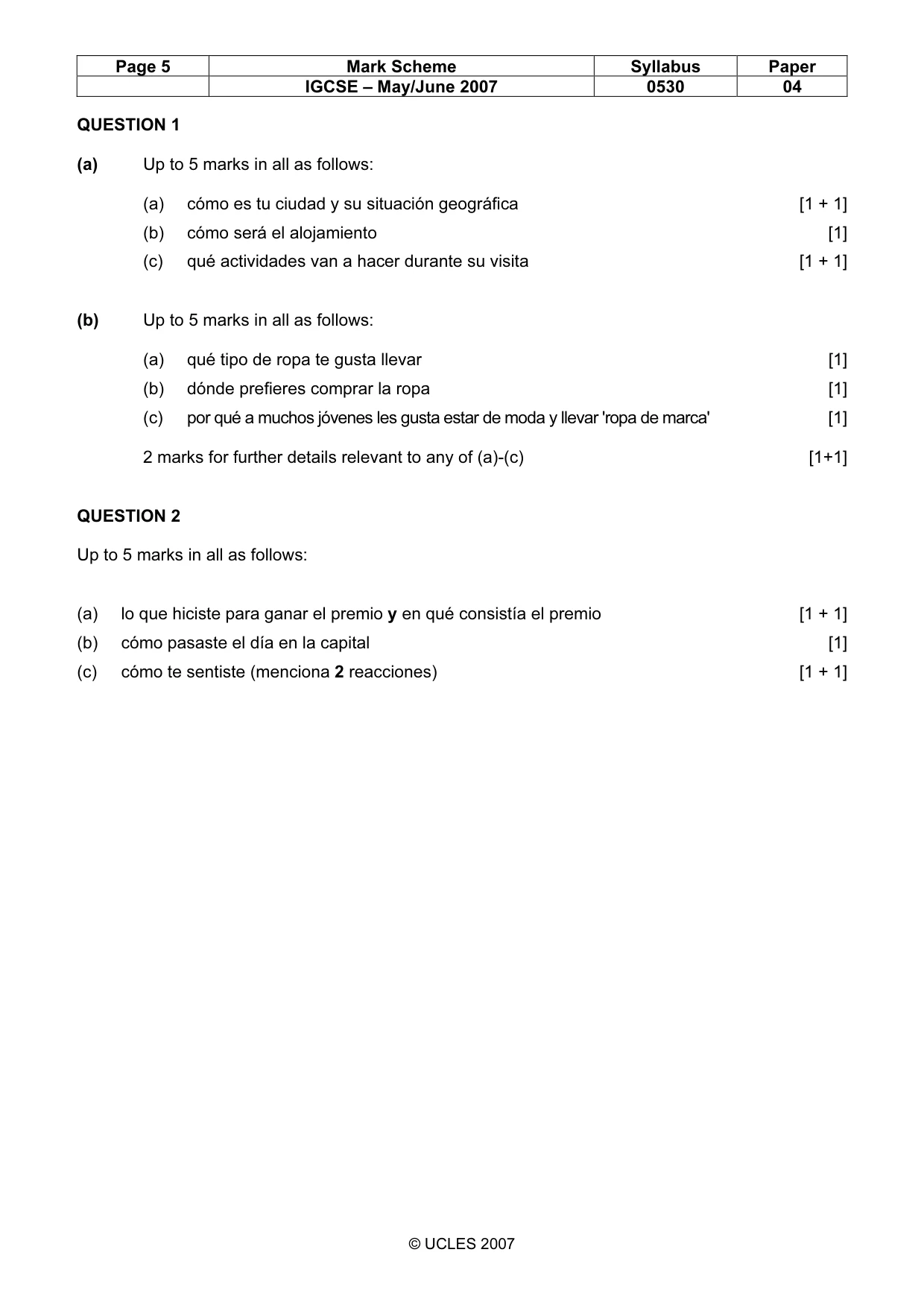 Mark scheme, page 5 of 17