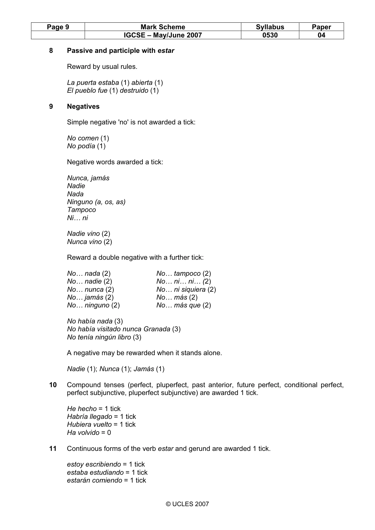 Mark scheme, page 9 of 17