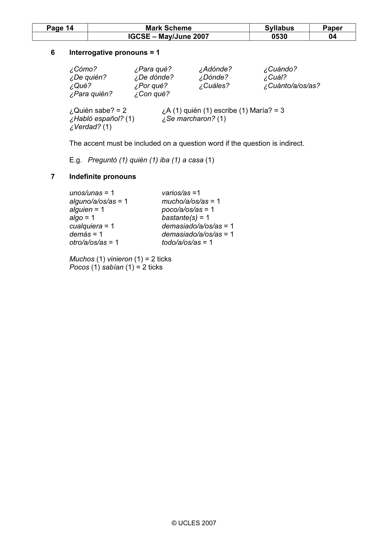 Mark scheme, page 14 of 17