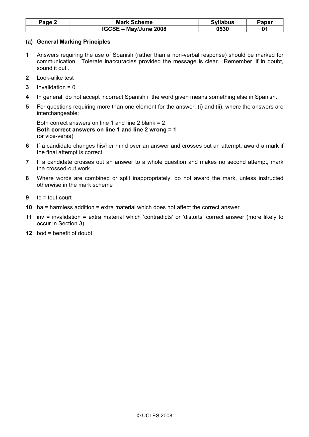 Mark scheme, page 2 of 7
