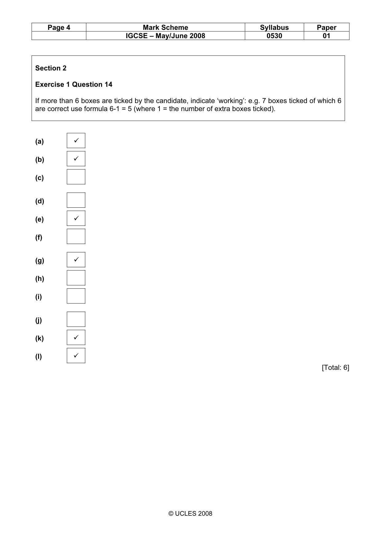 Mark scheme, page 4 of 7