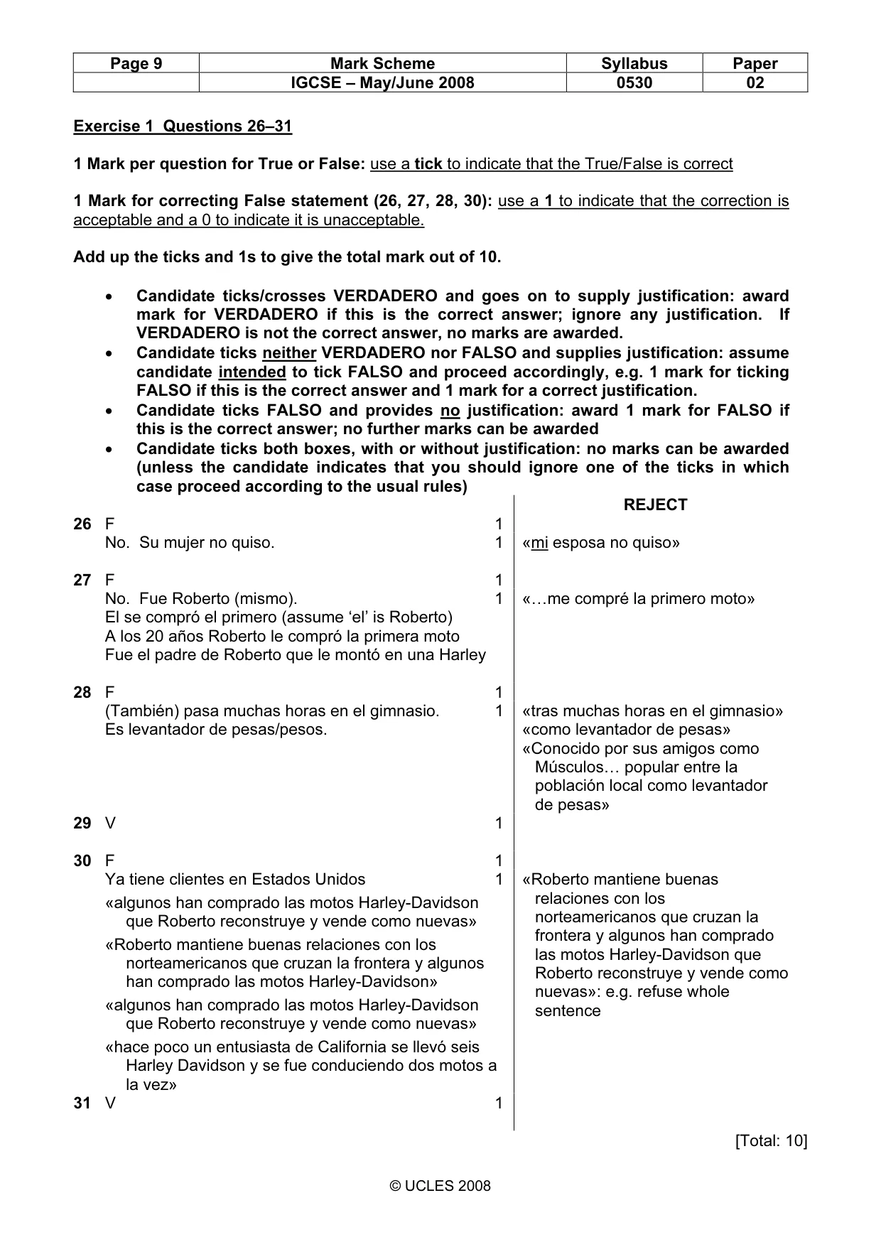 Mark scheme, page 9 of 24
