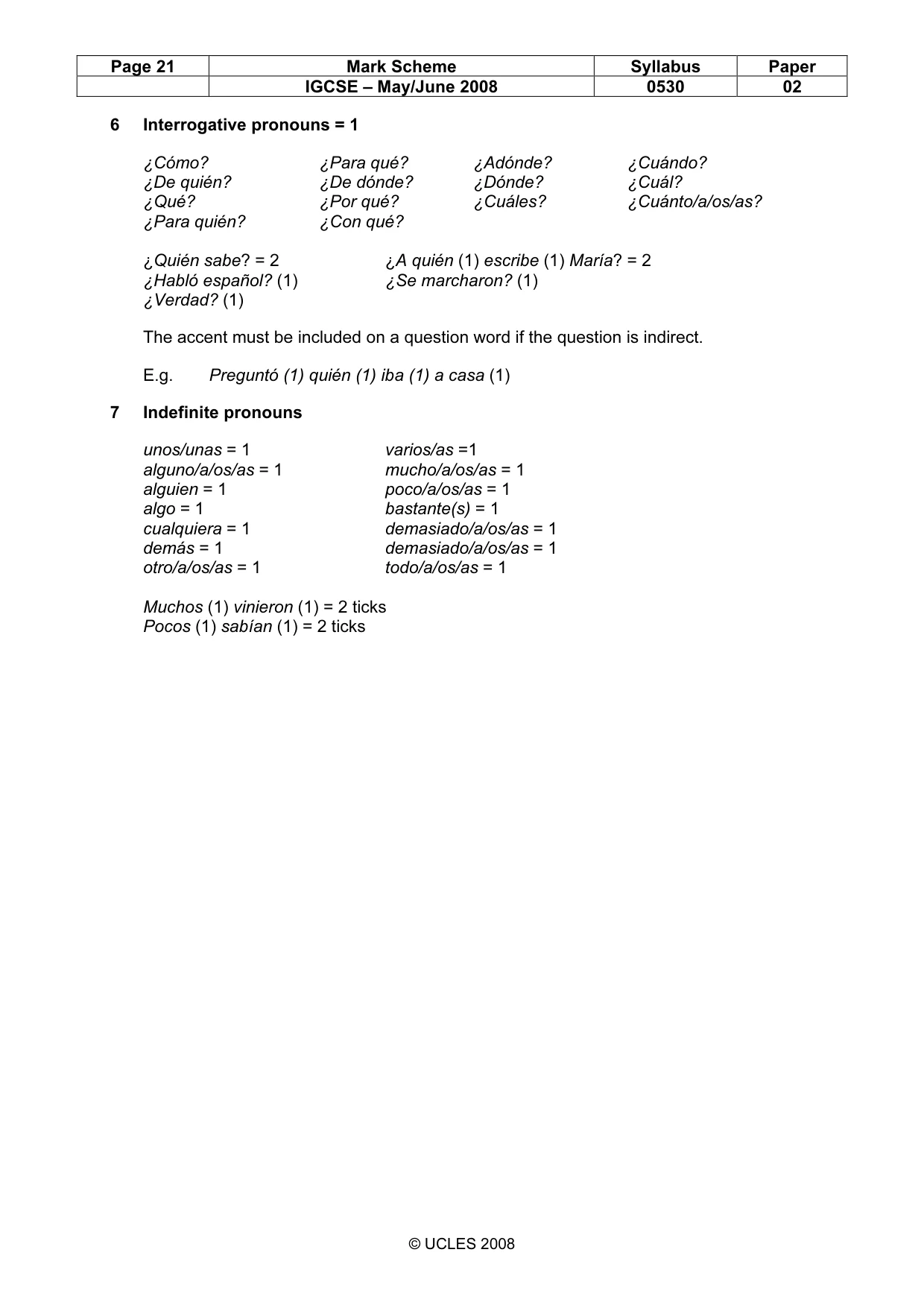 Mark scheme, page 21 of 24