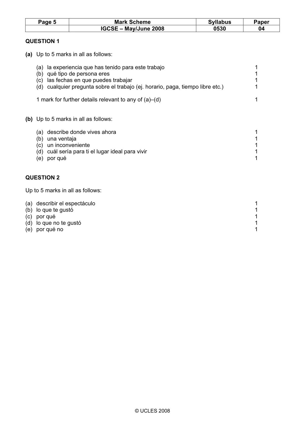 Mark scheme, page 5 of 17