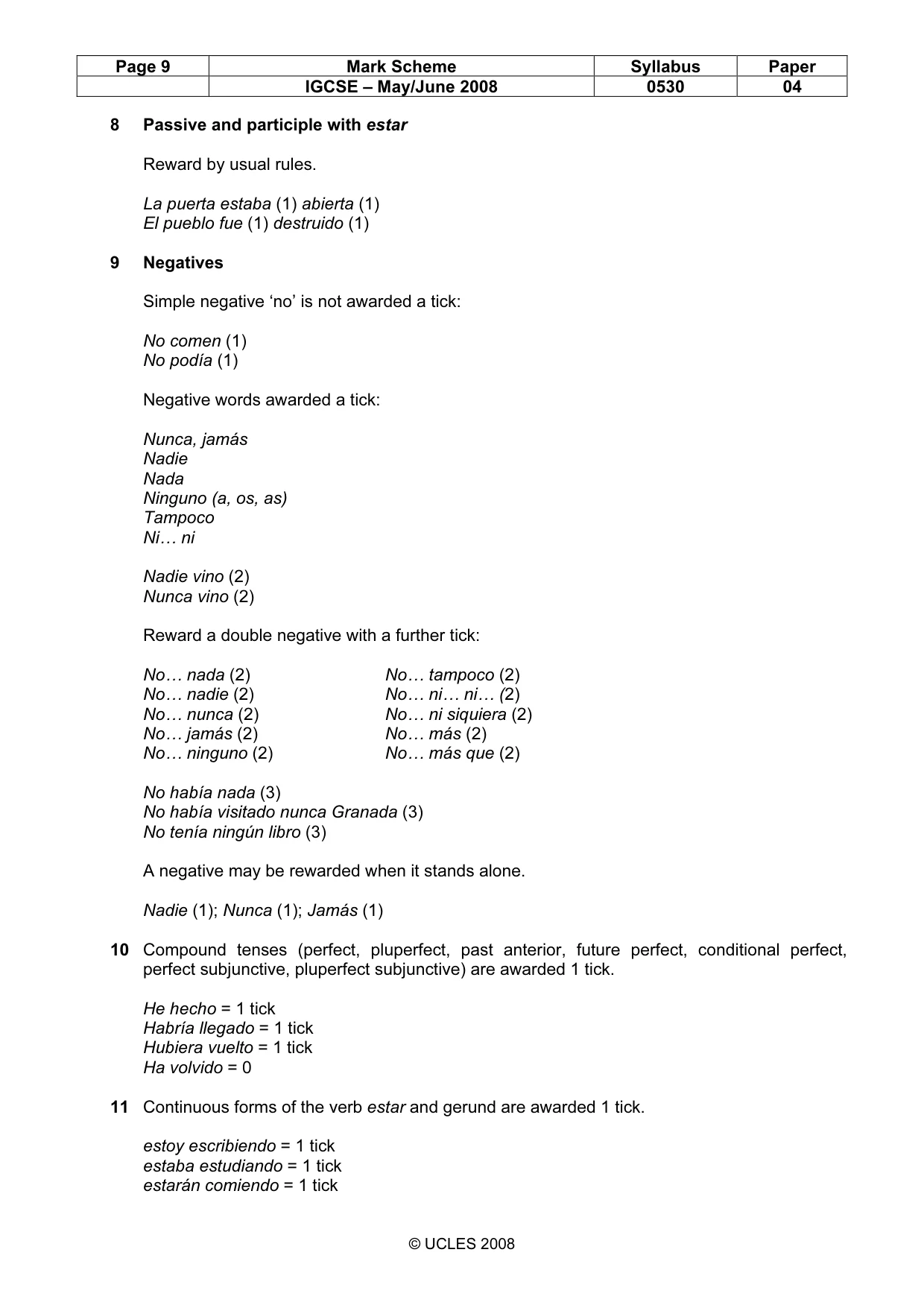 Mark scheme, page 9 of 17