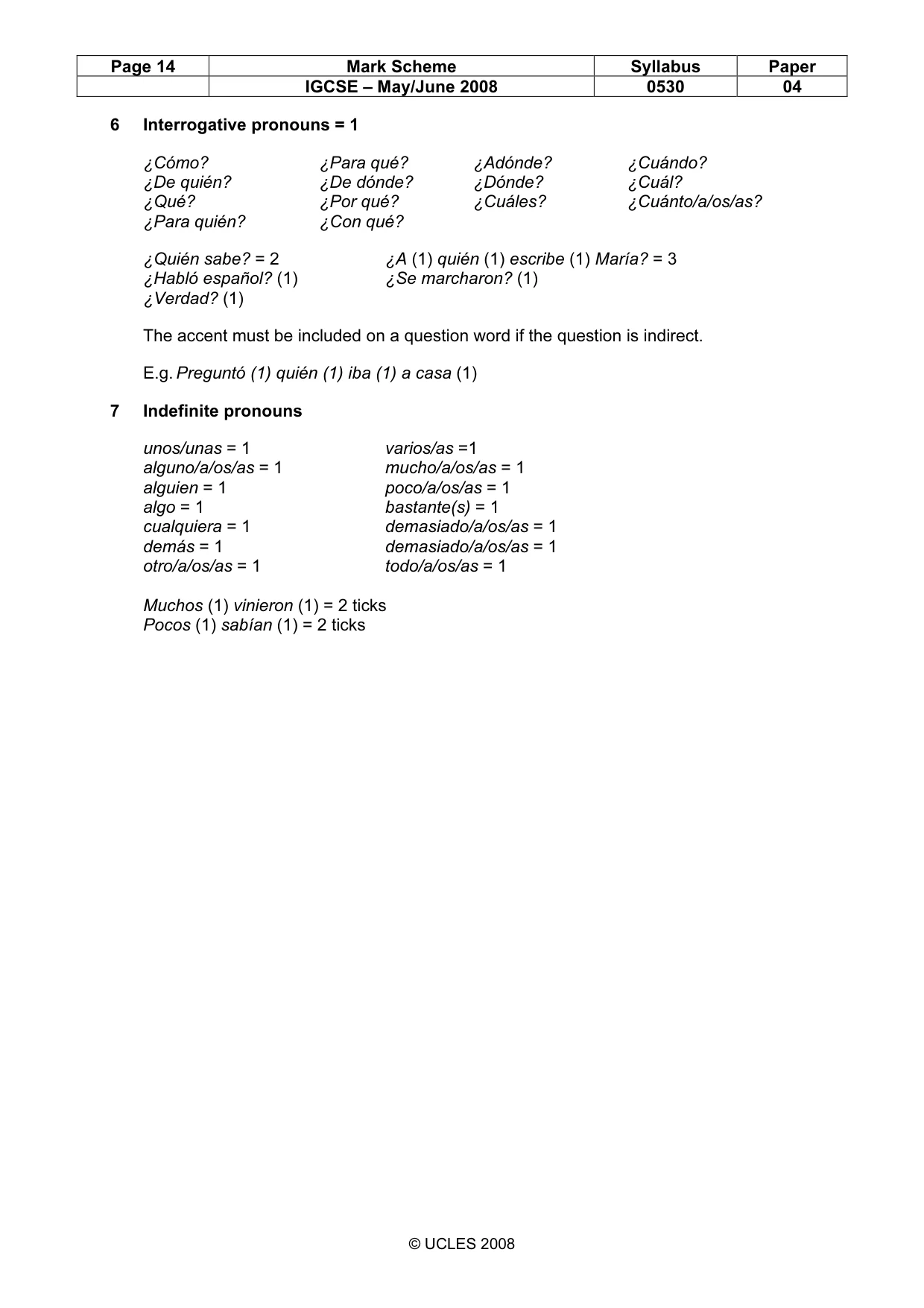Mark scheme, page 14 of 17