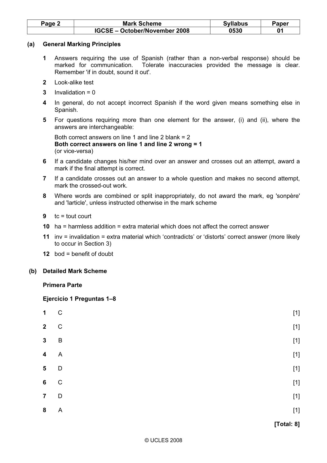 Mark scheme, page 2 of 6