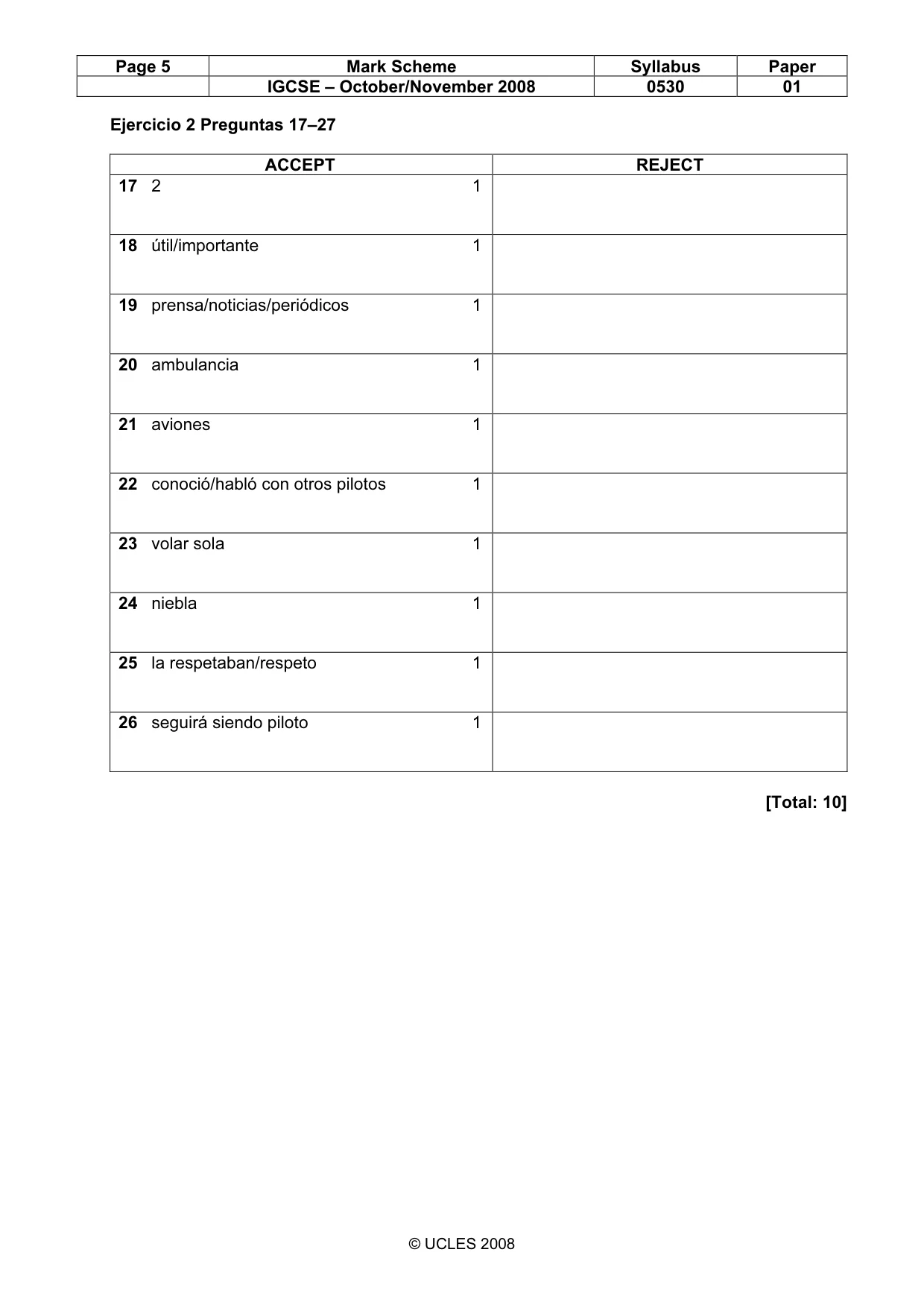 Mark scheme, page 5 of 6