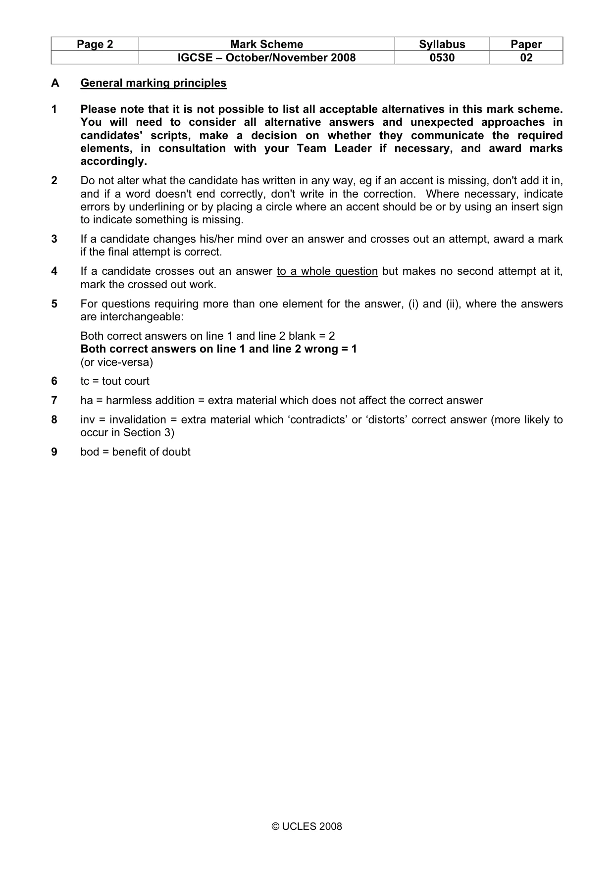 Mark scheme, page 2 of 22