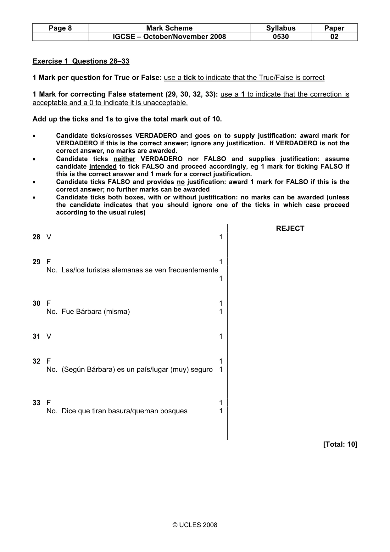 Mark scheme, page 8 of 22
