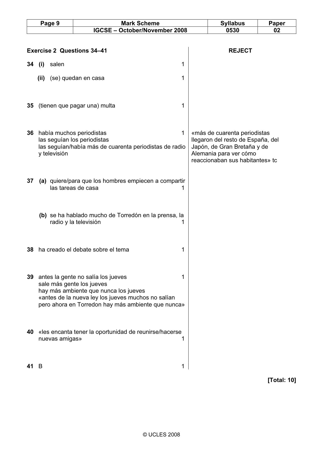 Mark scheme, page 9 of 22