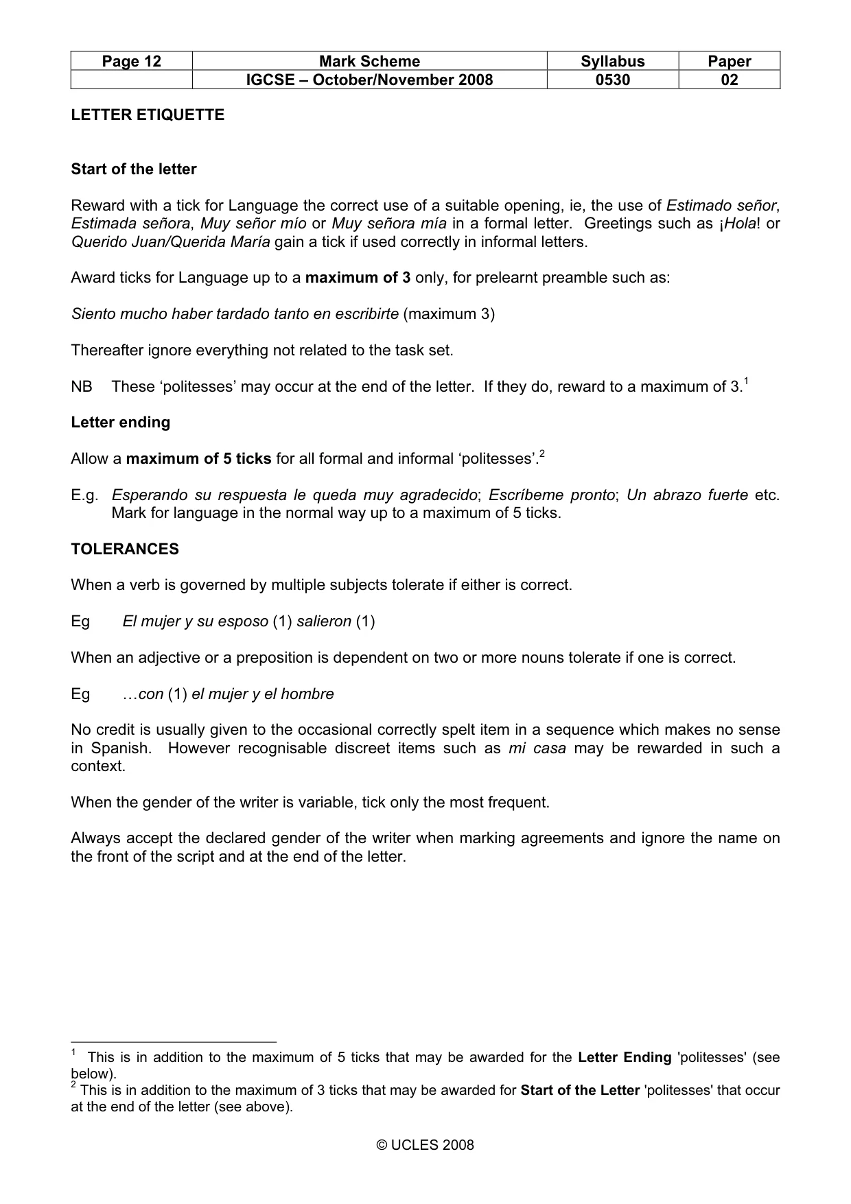 Mark scheme, page 12 of 22