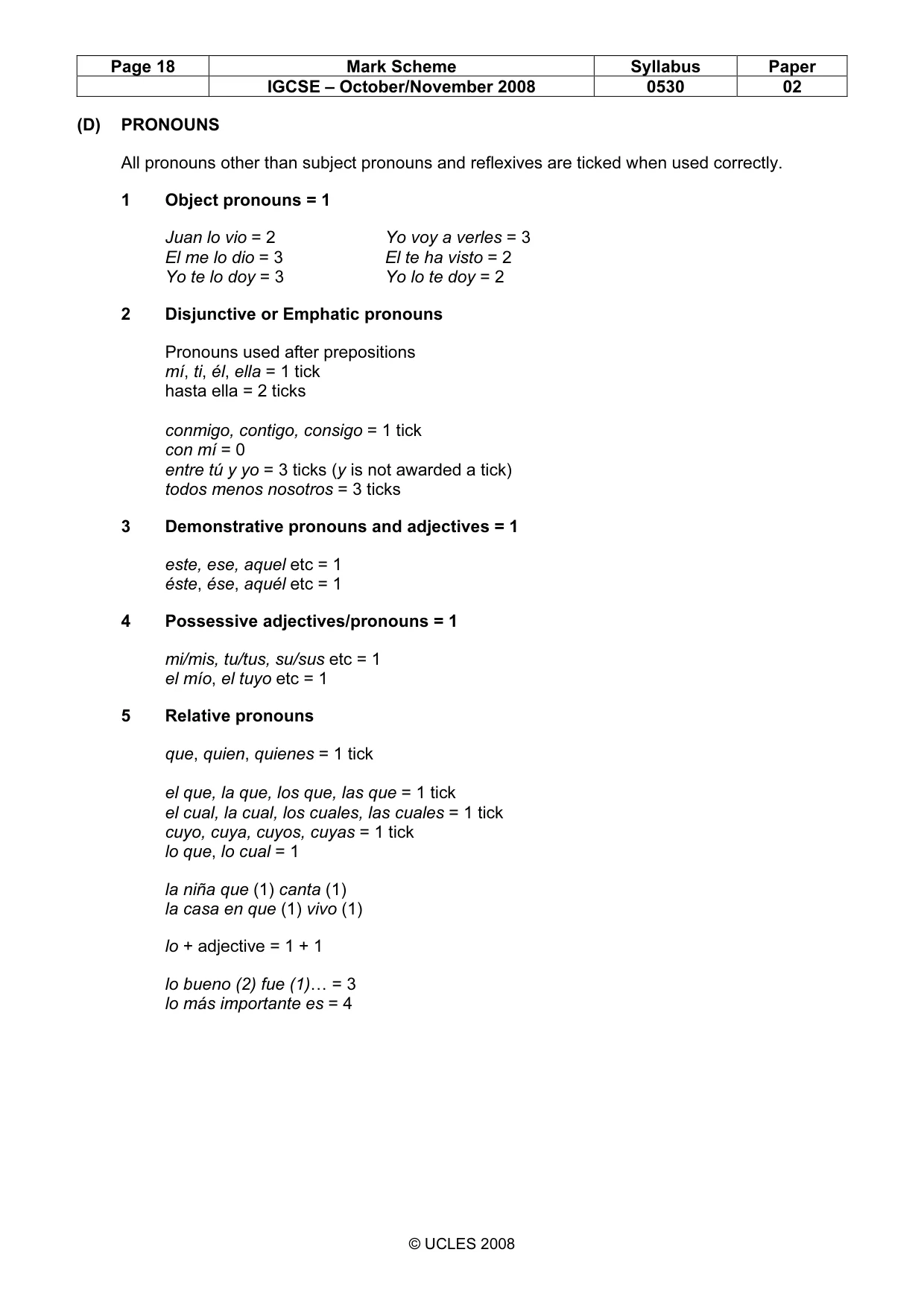 Mark scheme, page 18 of 22