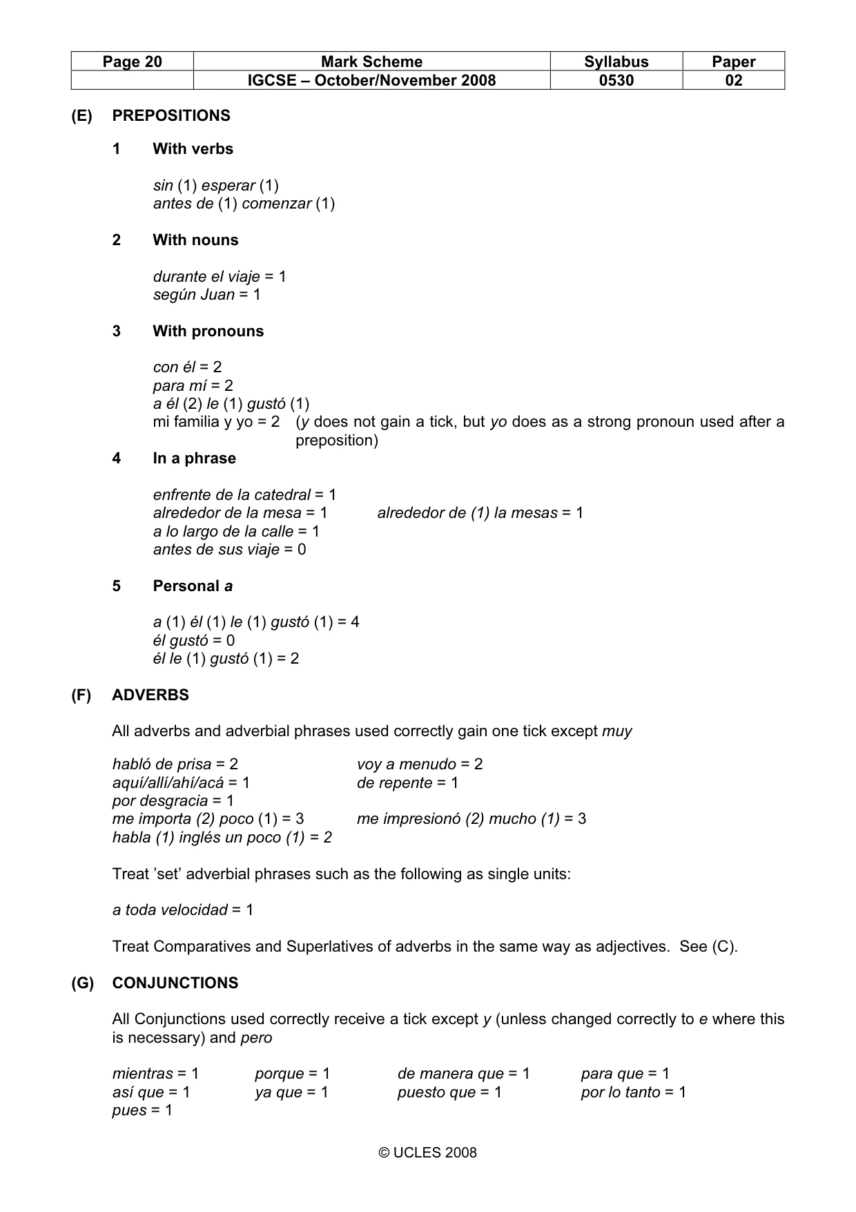 Mark scheme, page 20 of 22