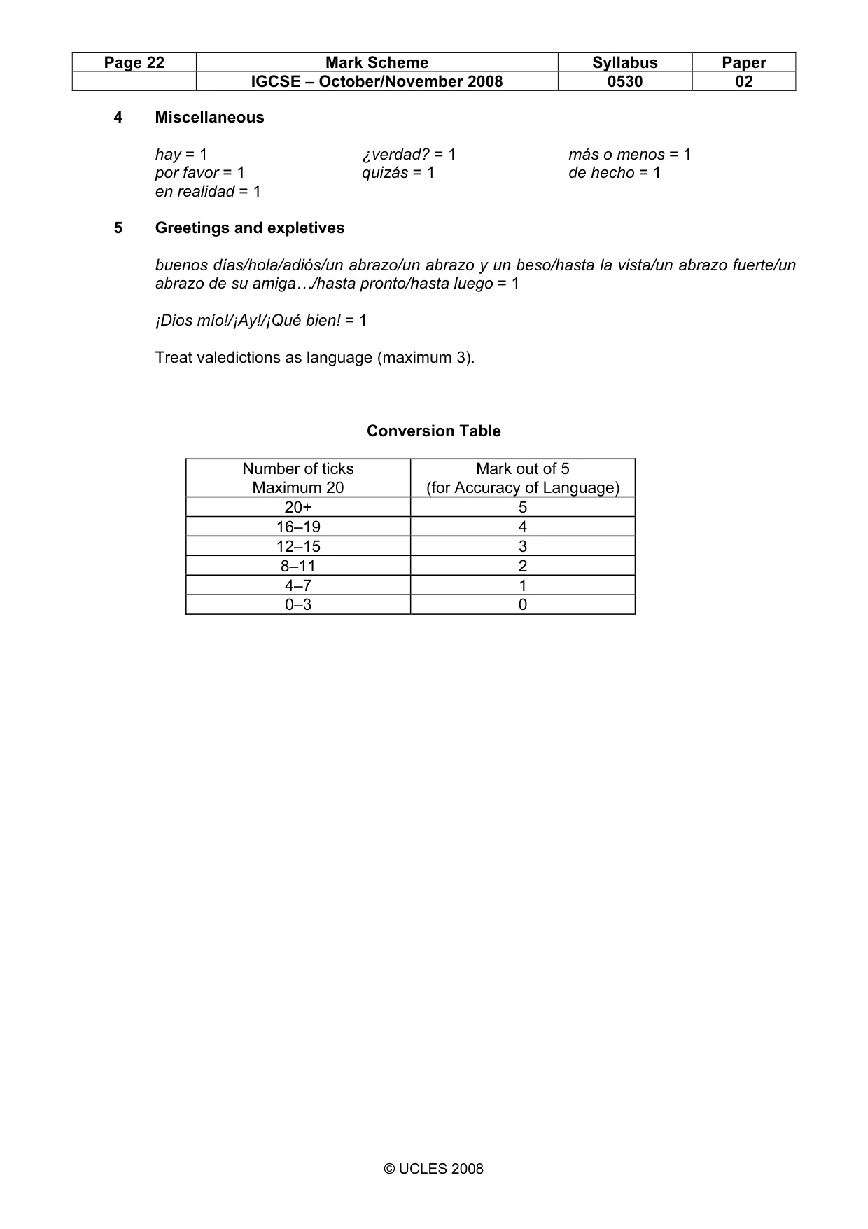 Mark scheme, page 22 of 22