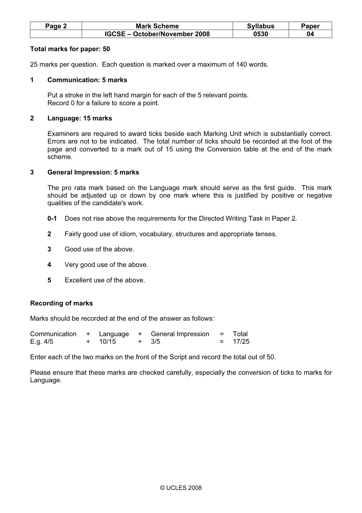 Mark scheme, page 2 of 17