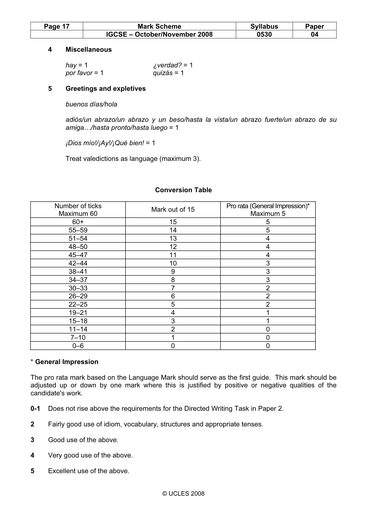 Mark scheme, page 17 of 17